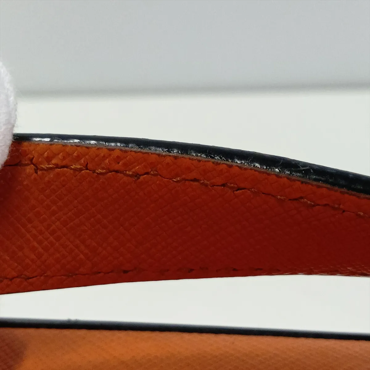 Saffiano Brick Leather 2-Way Handbag, Orange — view 13