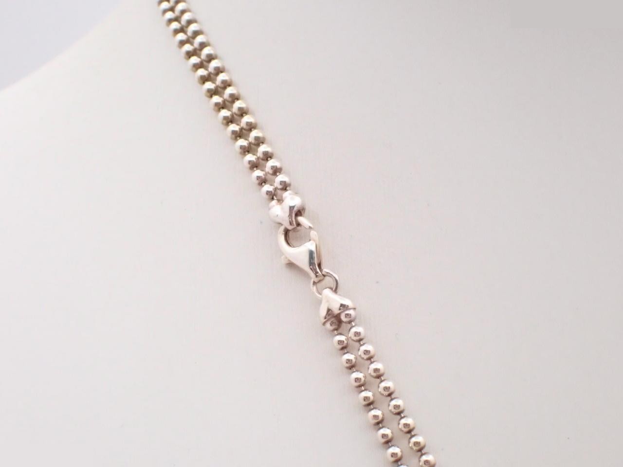 Double-strand plate precious metal necklace, 925 sterling silver, 24.4g — view 2