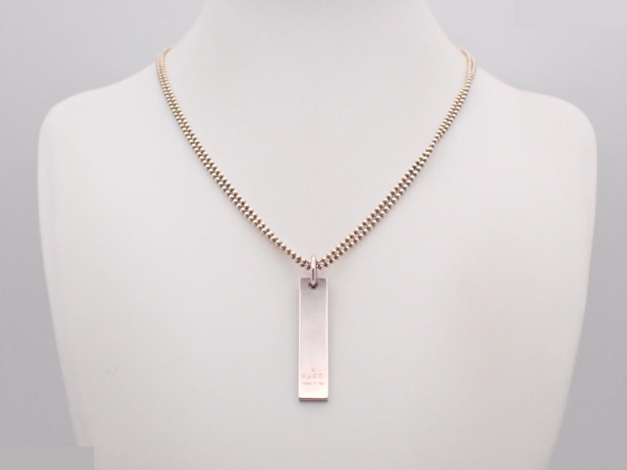 Double-strand plate precious metal necklace, 925 sterling silver, 24.4g — view 3