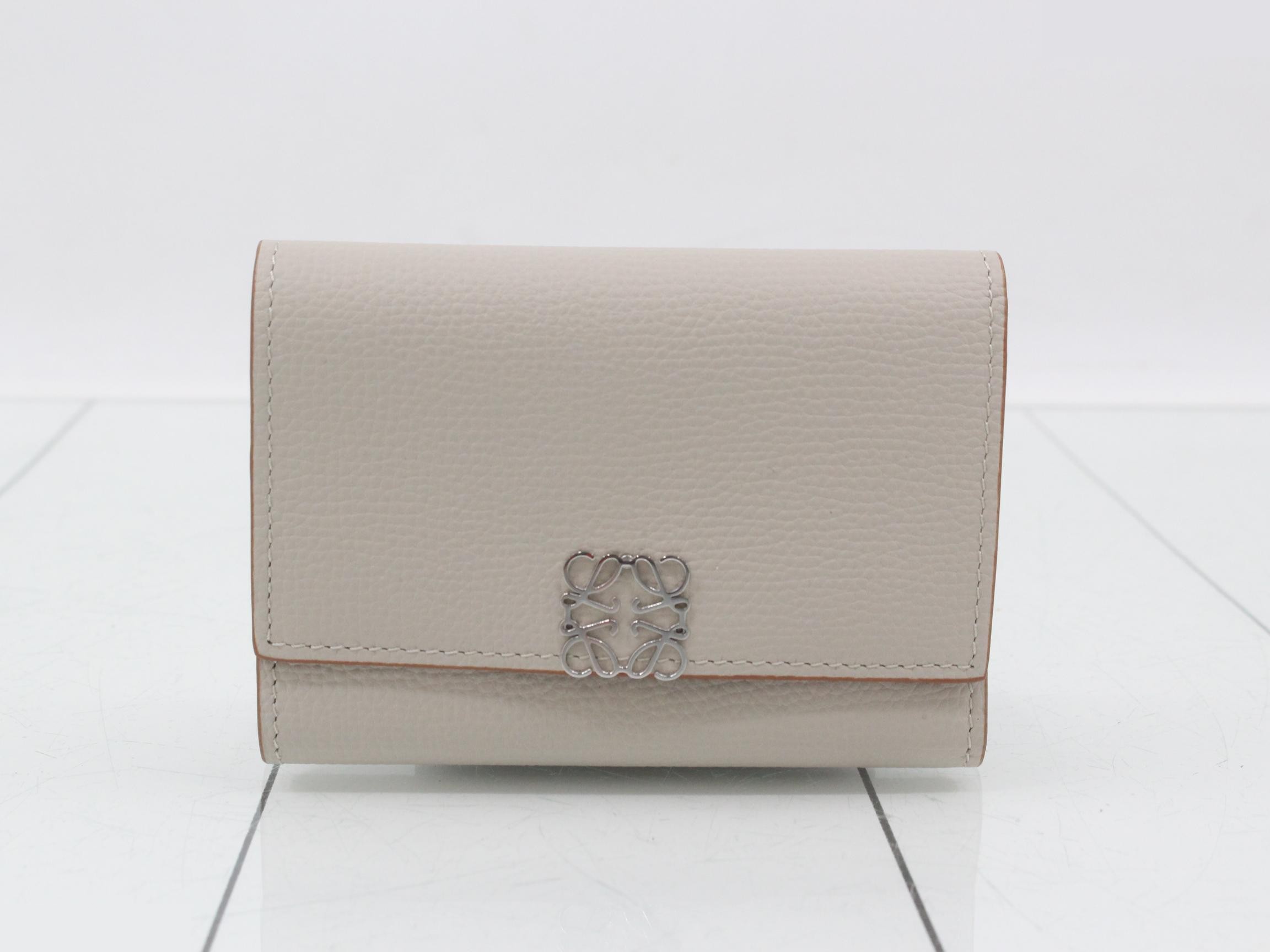 Anagram Compact Wallet, with some protective film, Greige
