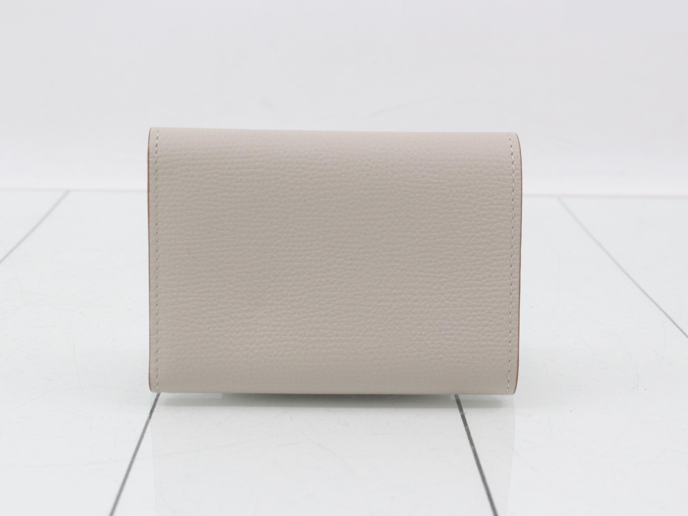 Anagram Compact Wallet, with some protective film, Greige — view 2