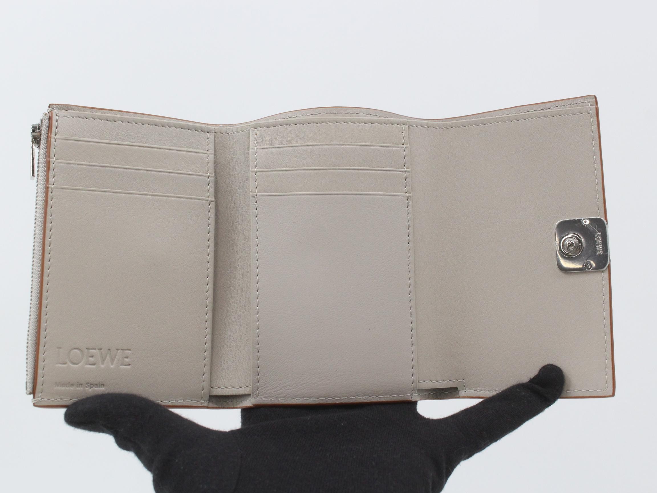 Anagram Compact Wallet, with some protective film, Greige — view 4