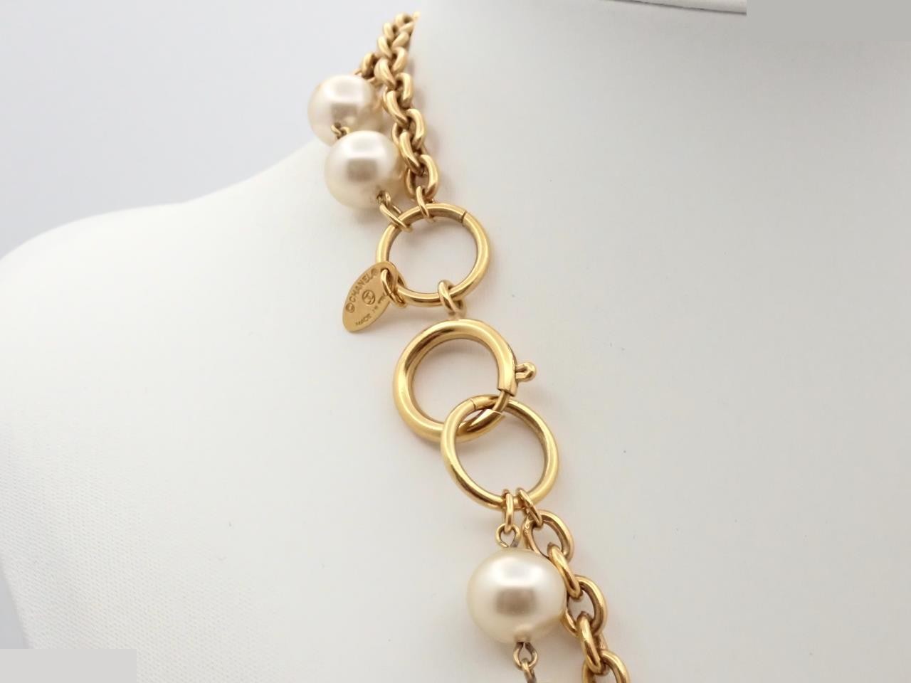 Pearl double strand long necklace, chain approximately 80cm — view 2