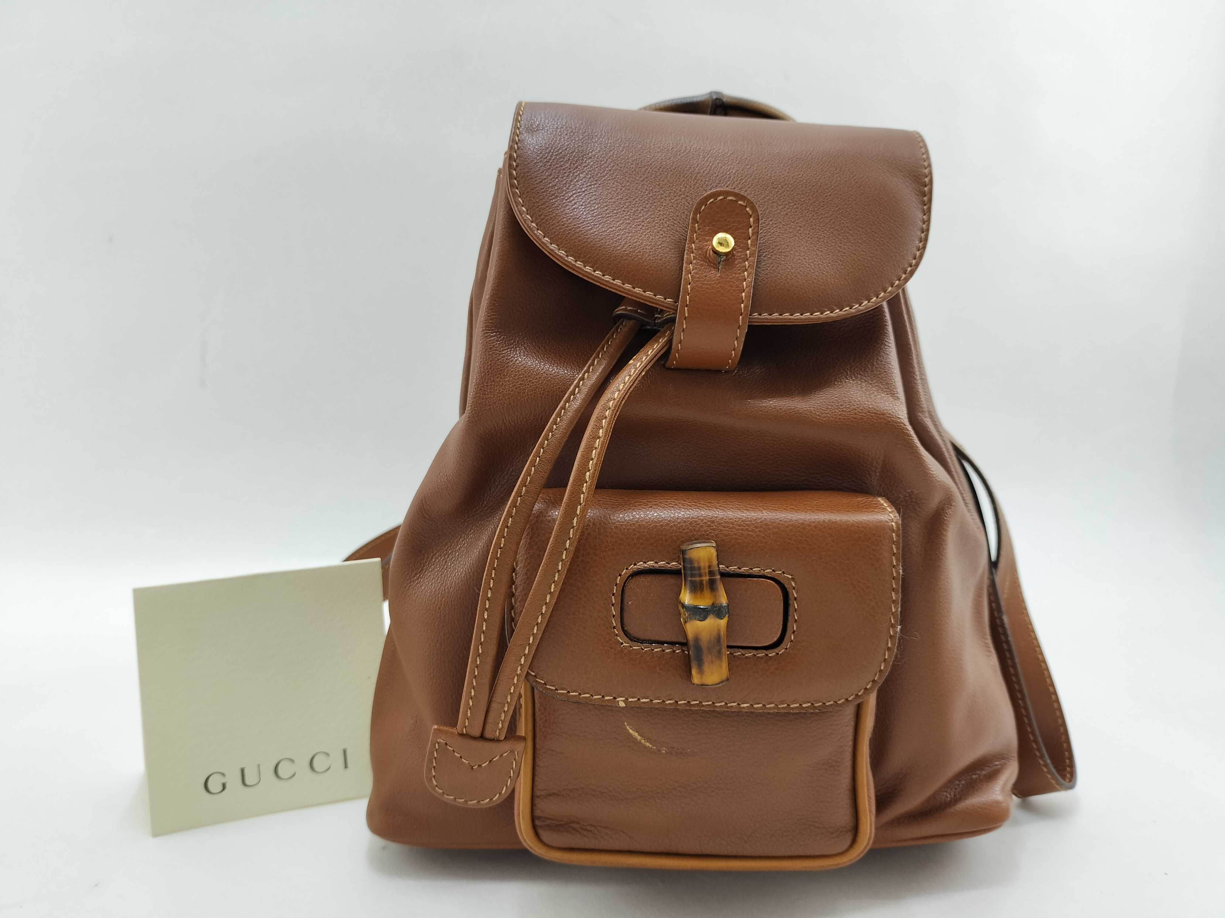 Bamboo Backpack, Gucci Backpack, Bamboo Leather, Brown Backpack