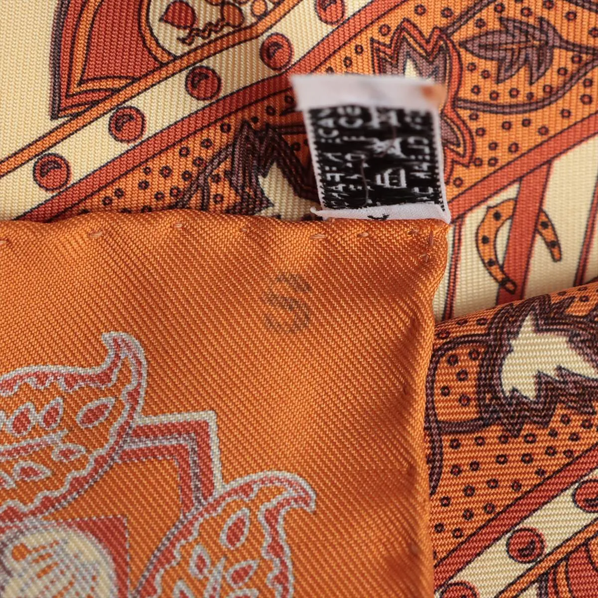 Carre 45 Scarf Silk Brown Threads Fuzzing — view 7