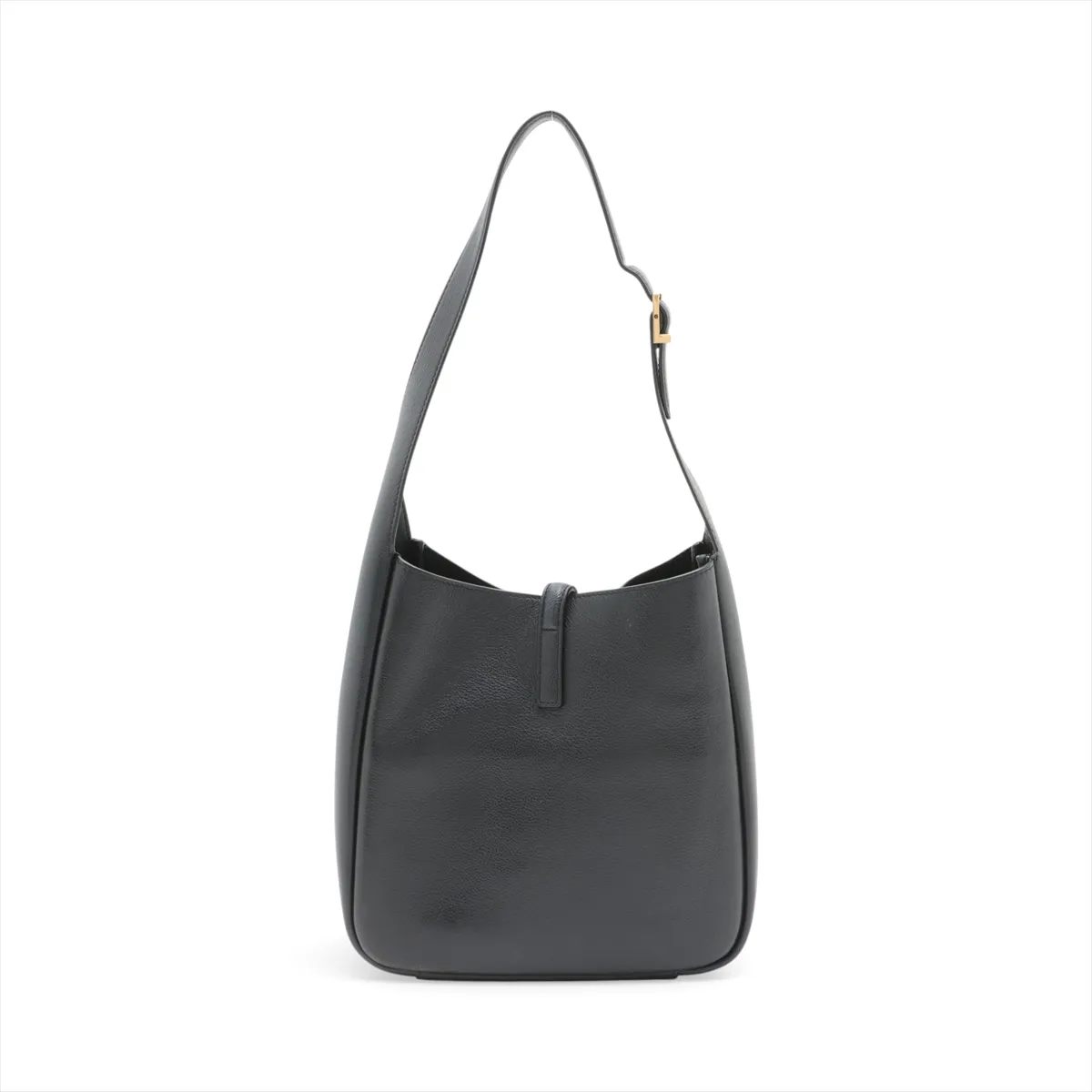 LE 5 A 7 Large Leather Shoulder Bag, Black, 753837 — view 2