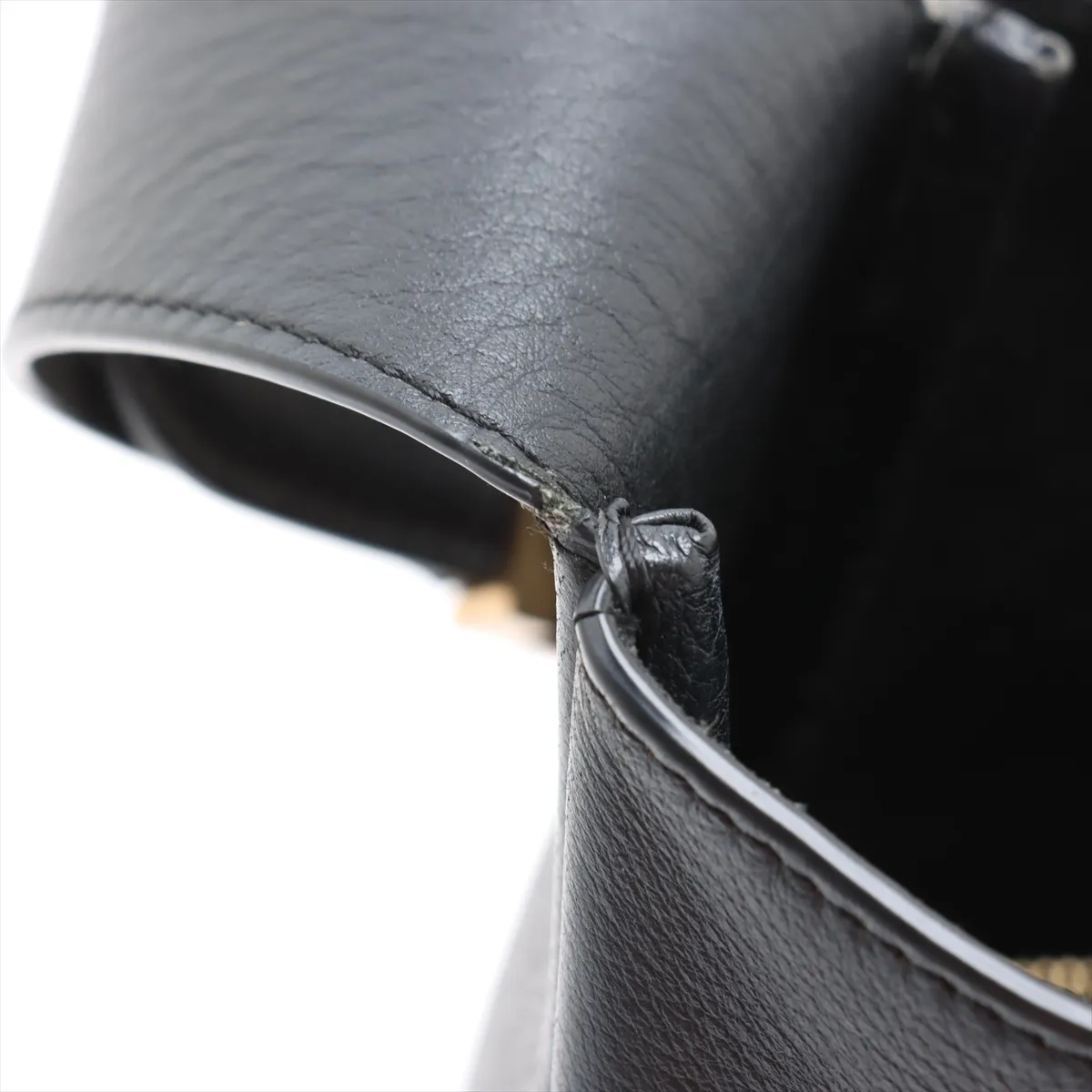 LE 5 A 7 Large Leather Shoulder Bag, Black, 753837 — view 12