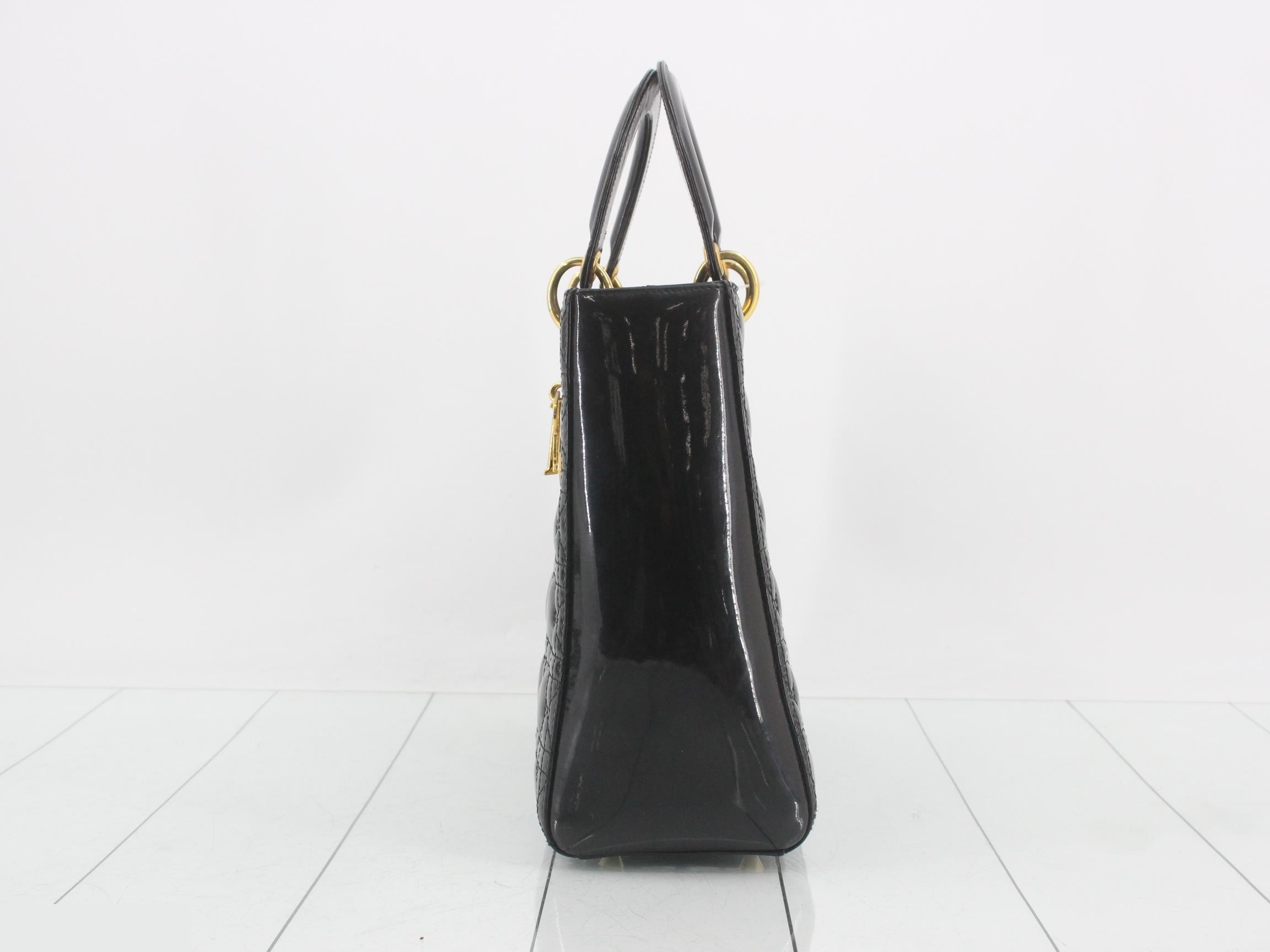 Lady Dior Cannage Patent Leather 2-Way Bag — view 3