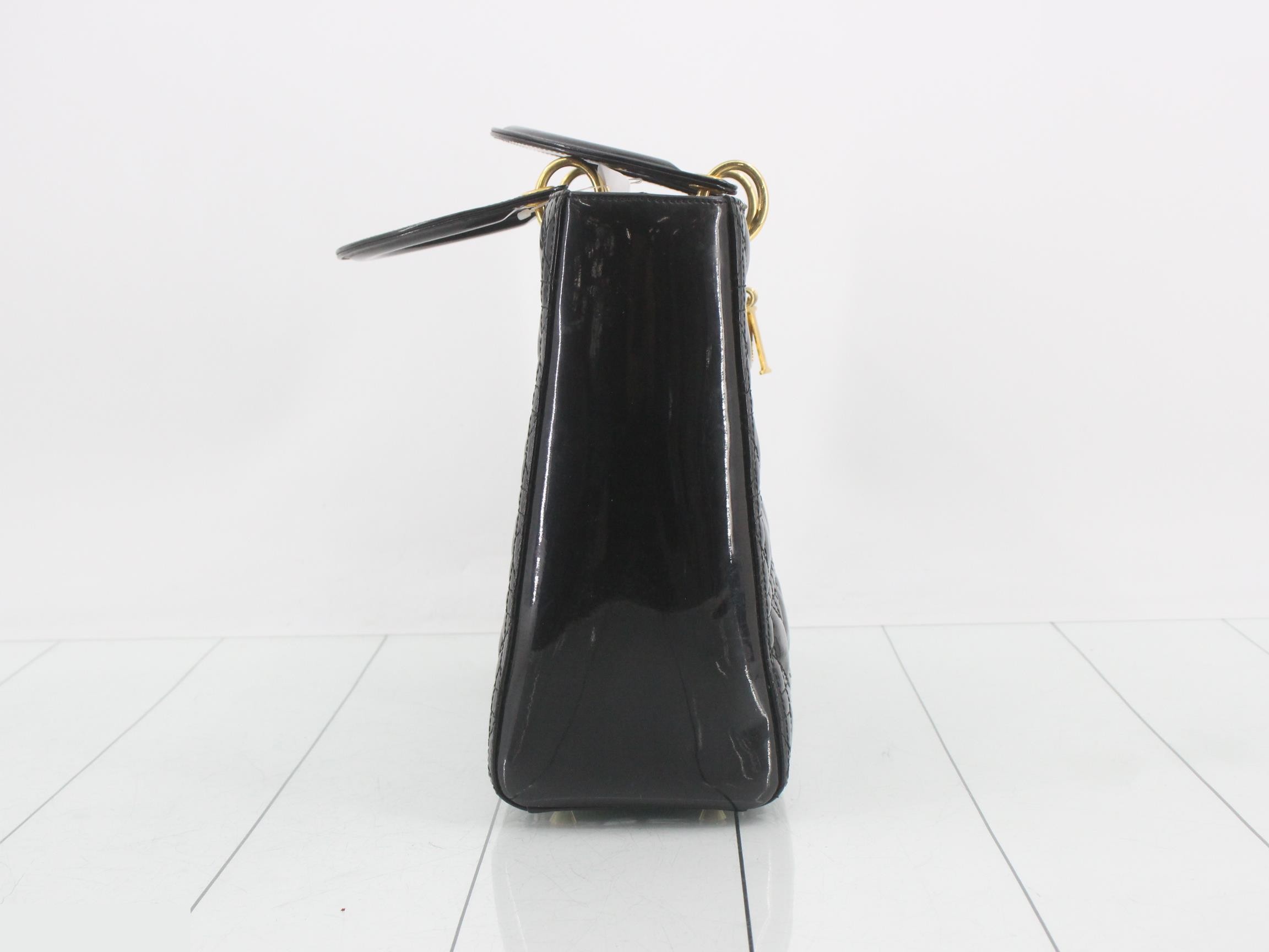 Lady Dior Cannage Patent Leather 2-Way Bag — view 4