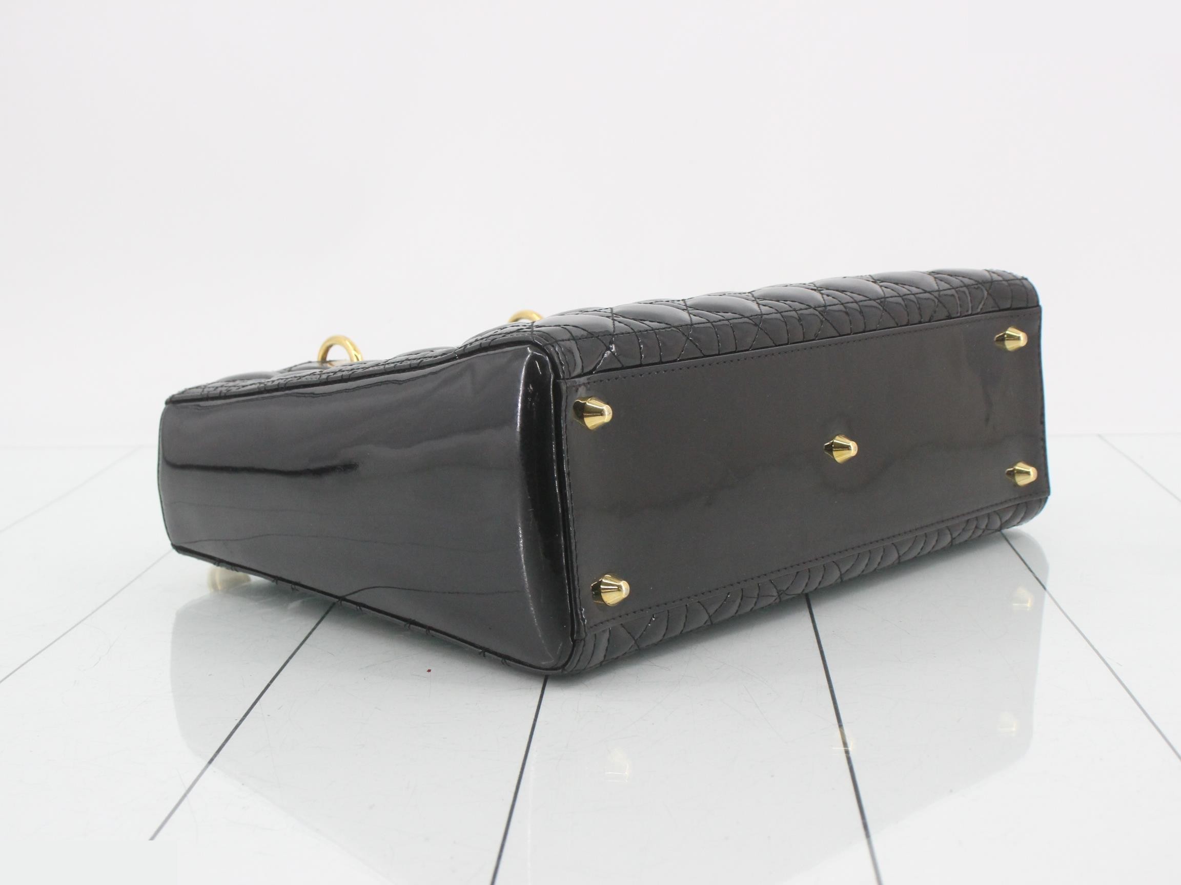 Lady Dior Cannage Patent Leather 2-Way Bag — view 5