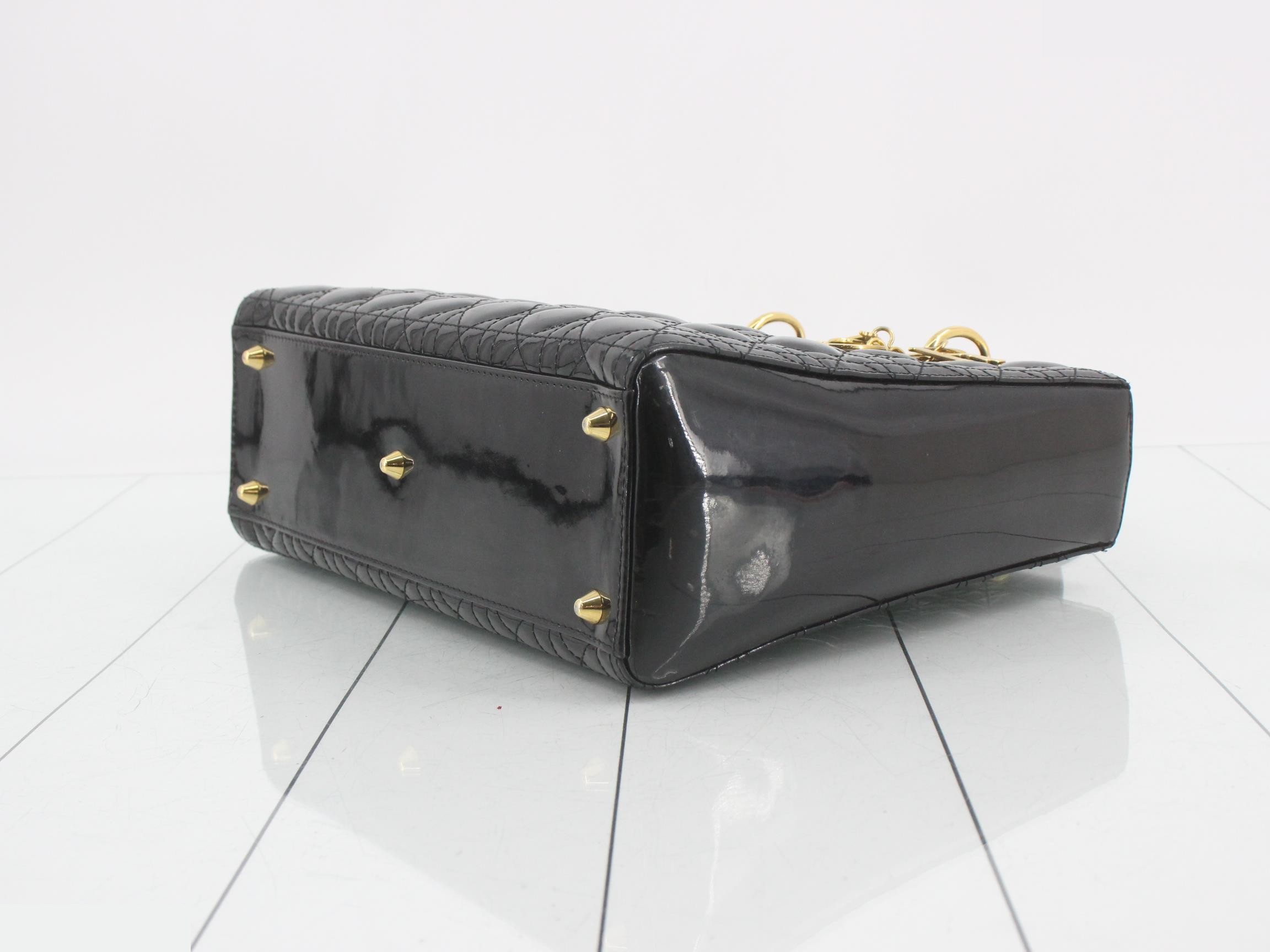 Lady Dior Cannage Patent Leather 2-Way Bag — view 6