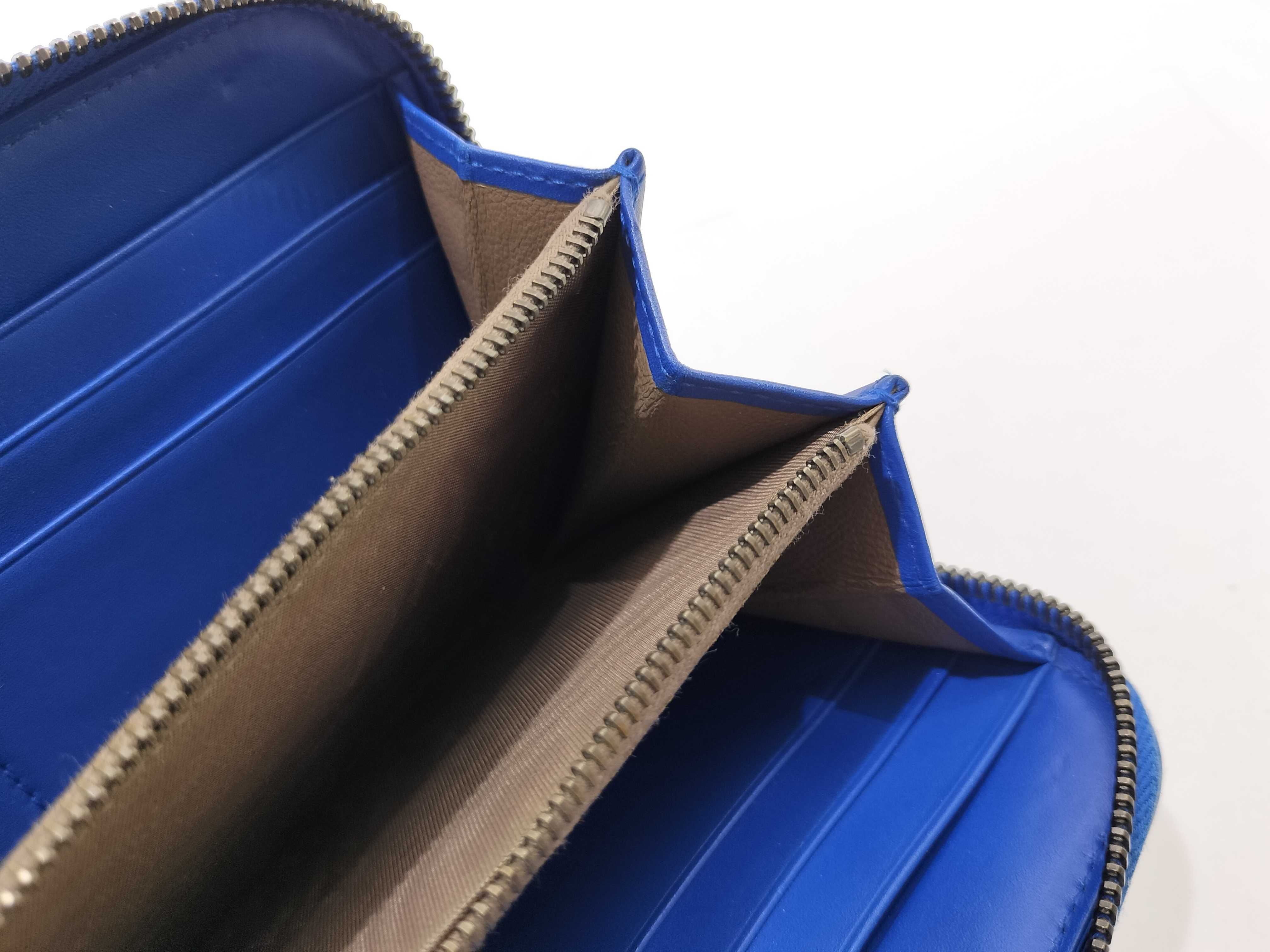 Intrecciato Long Wallet Leather Blue Intrecciato Wallet — view 12