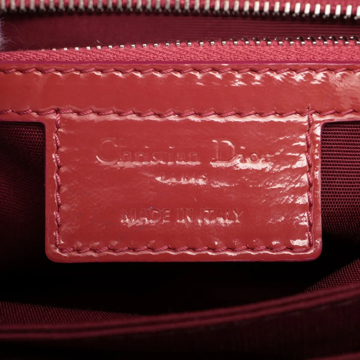 Cannage New Rock Patent Leather Chain Shoulder Bag Red — view 11