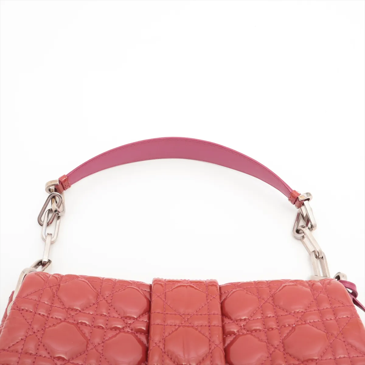 Cannage New Rock Patent Leather Chain Shoulder Bag Red — view 6