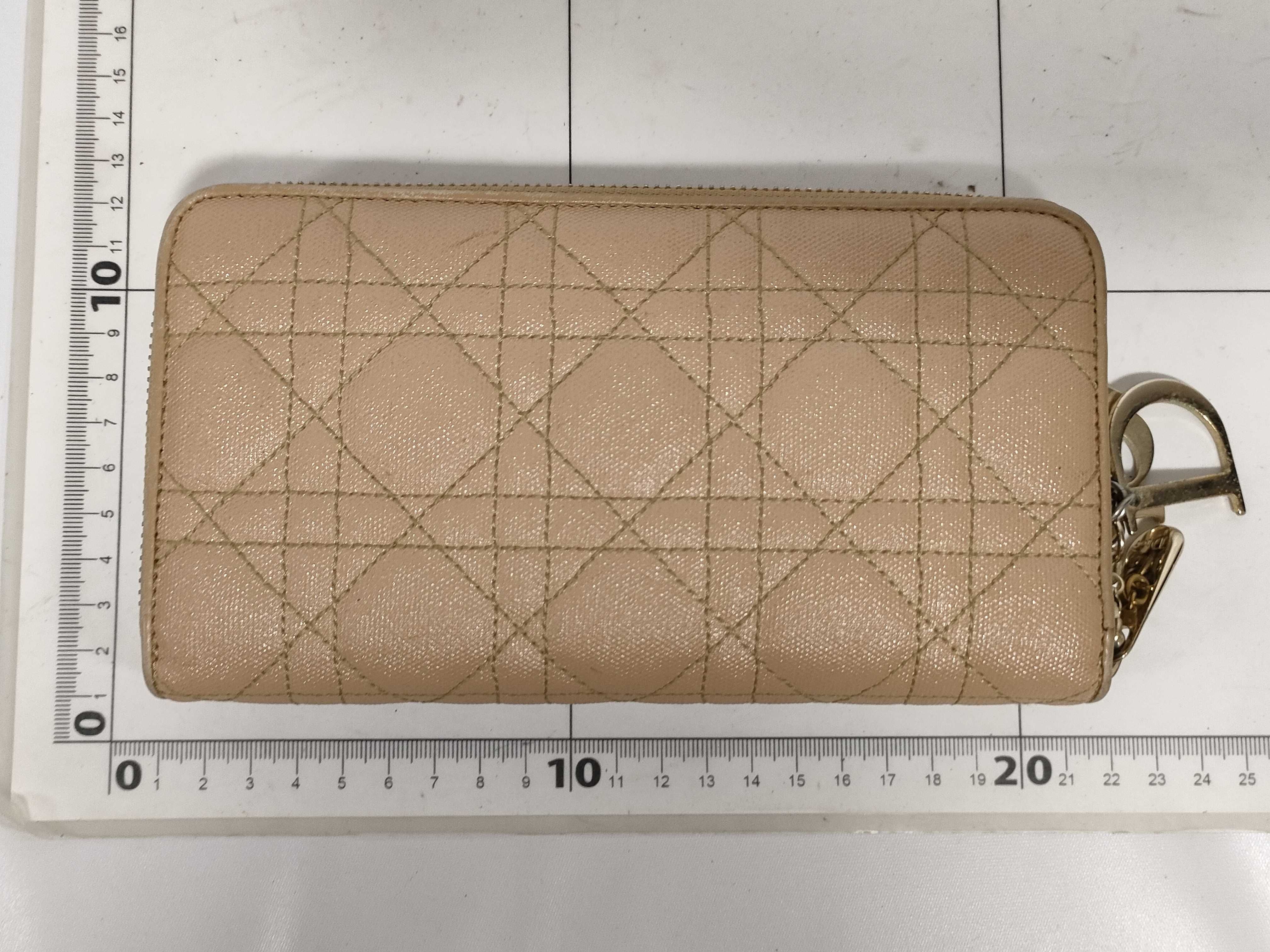 Cannage Long Wallet, Beige — view 2