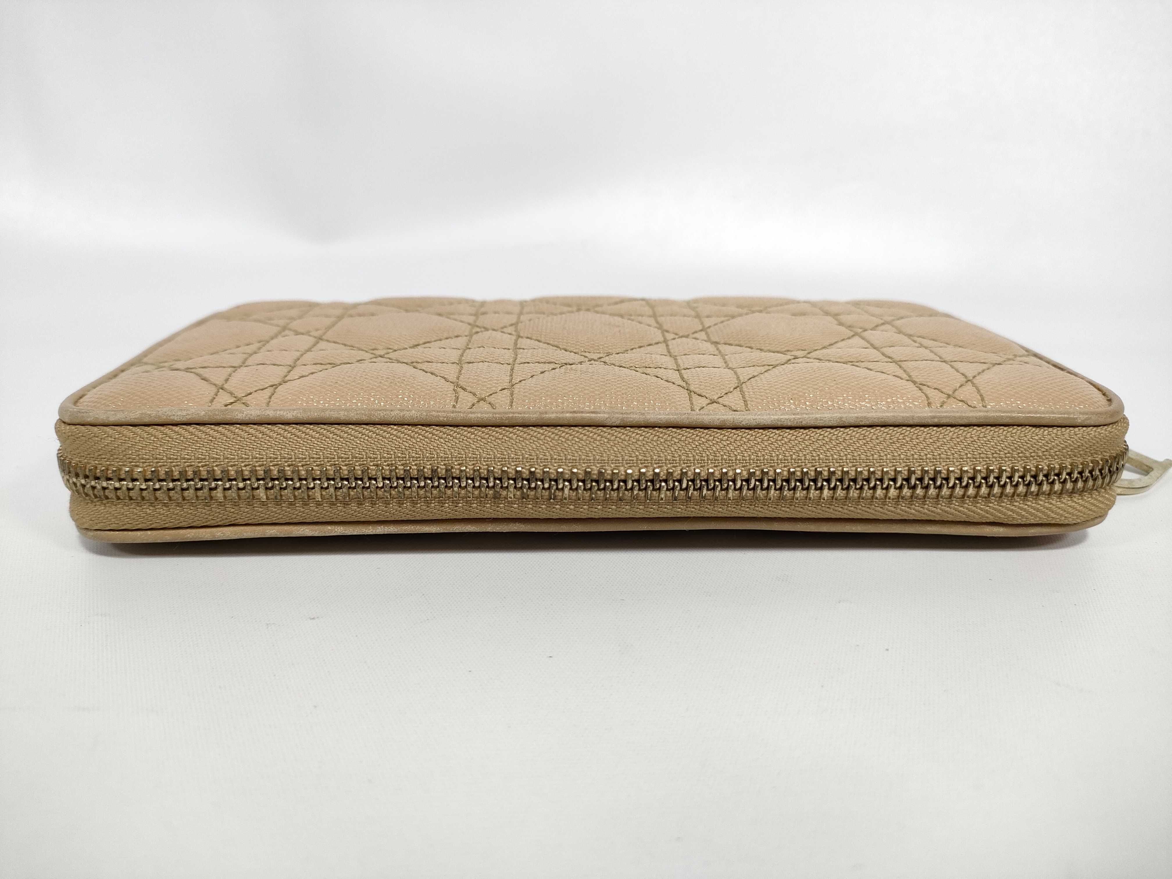 Cannage Long Wallet, Beige — view 7
