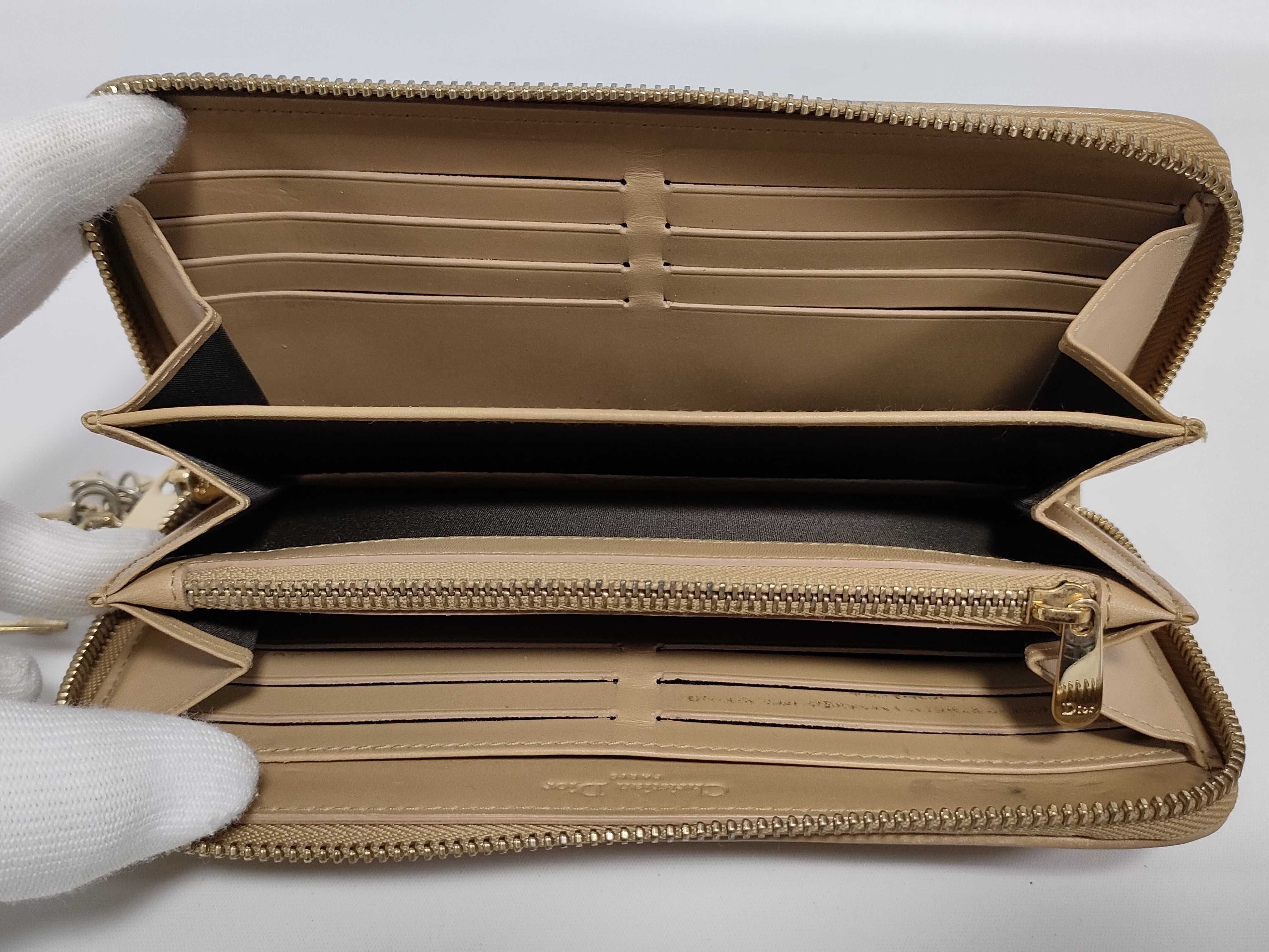 Cannage Long Wallet, Beige — view 8
