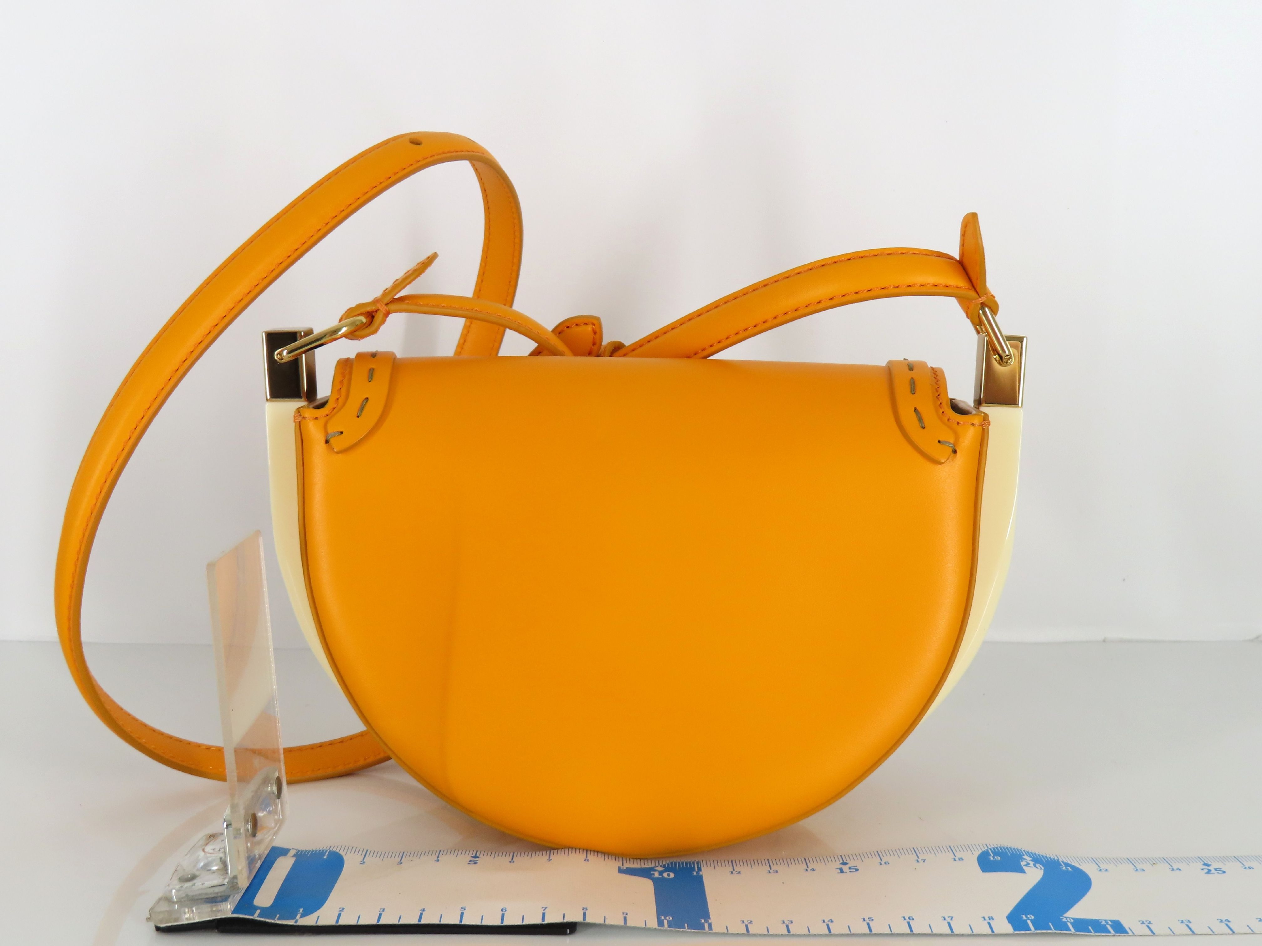 Moonlight Leather Shoulder Bag, Orange, 8BT346 (Shoulder Bag) — view 2