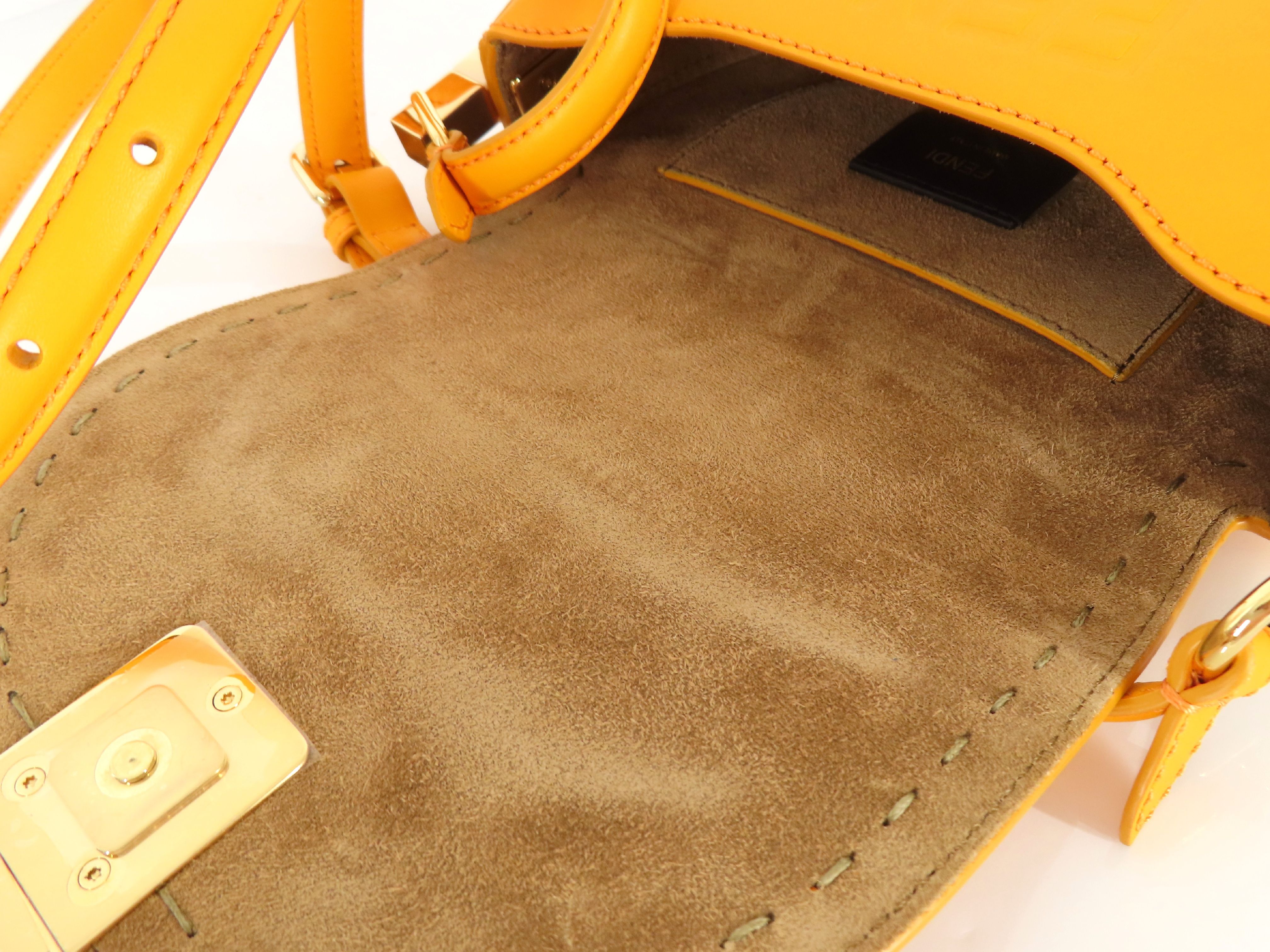 Moonlight Leather Shoulder Bag, Orange, 8BT346 (Shoulder Bag) — view 8