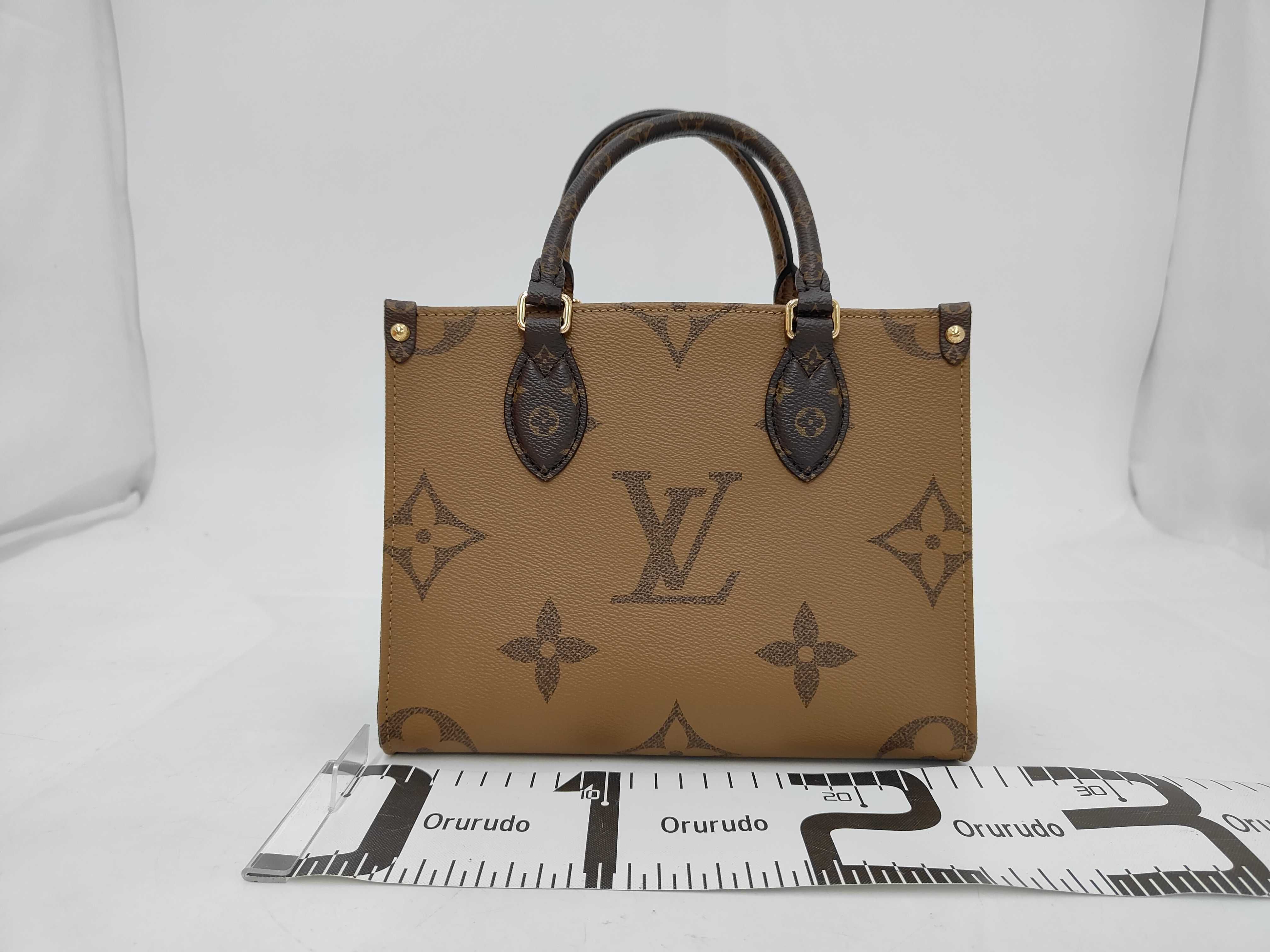 Monogram Reverse Canvas Giant Pattern OnTheGo PM Handbag with Coin Purse — view 2