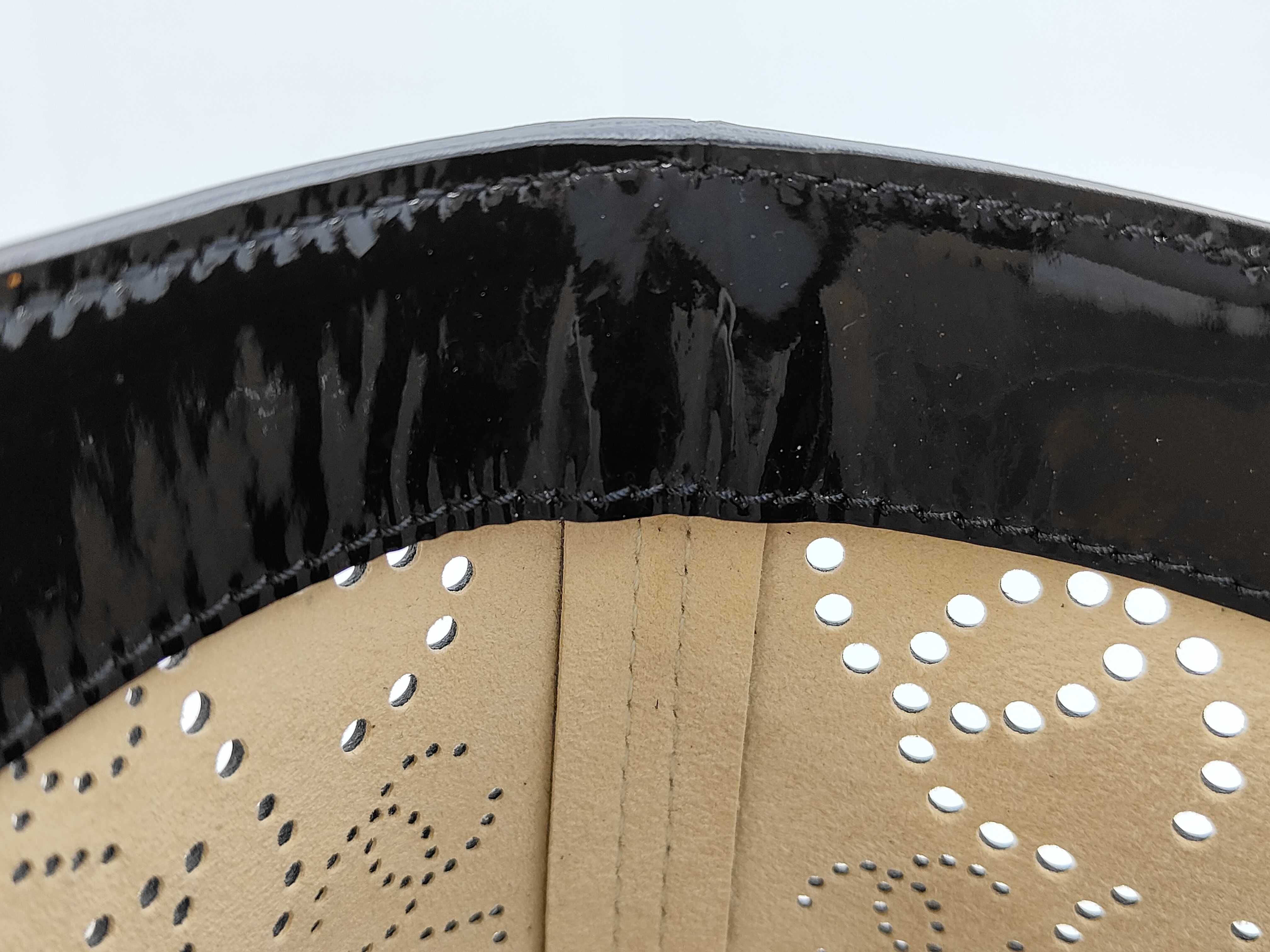tote bag with perforated Coco Mark, patent leather, black, with serial number sticker. — view 10