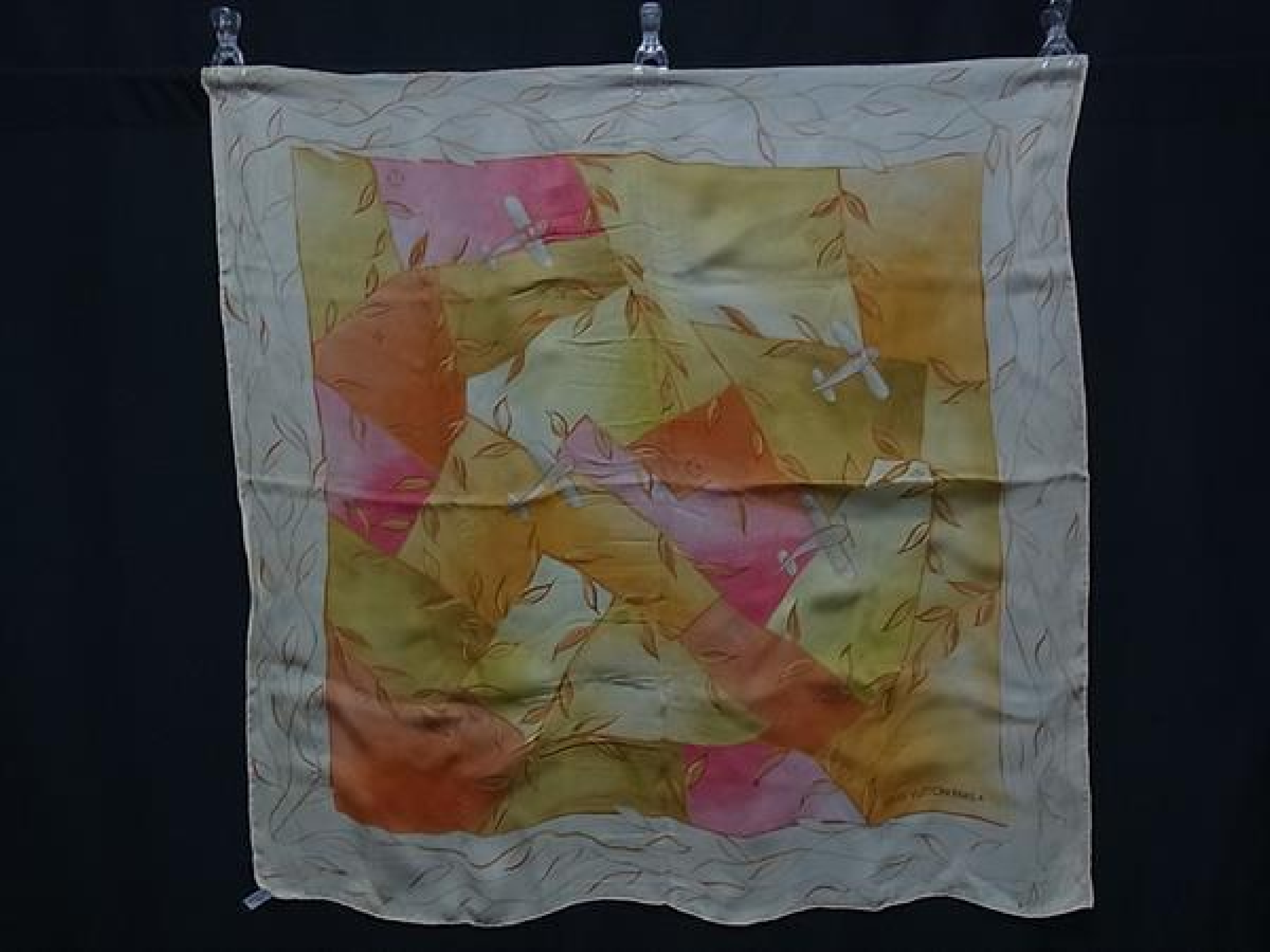 100% Silk Large Scarf/Stole for Women, Yellow/Orange, FZ4869, Other Accessories — view 2