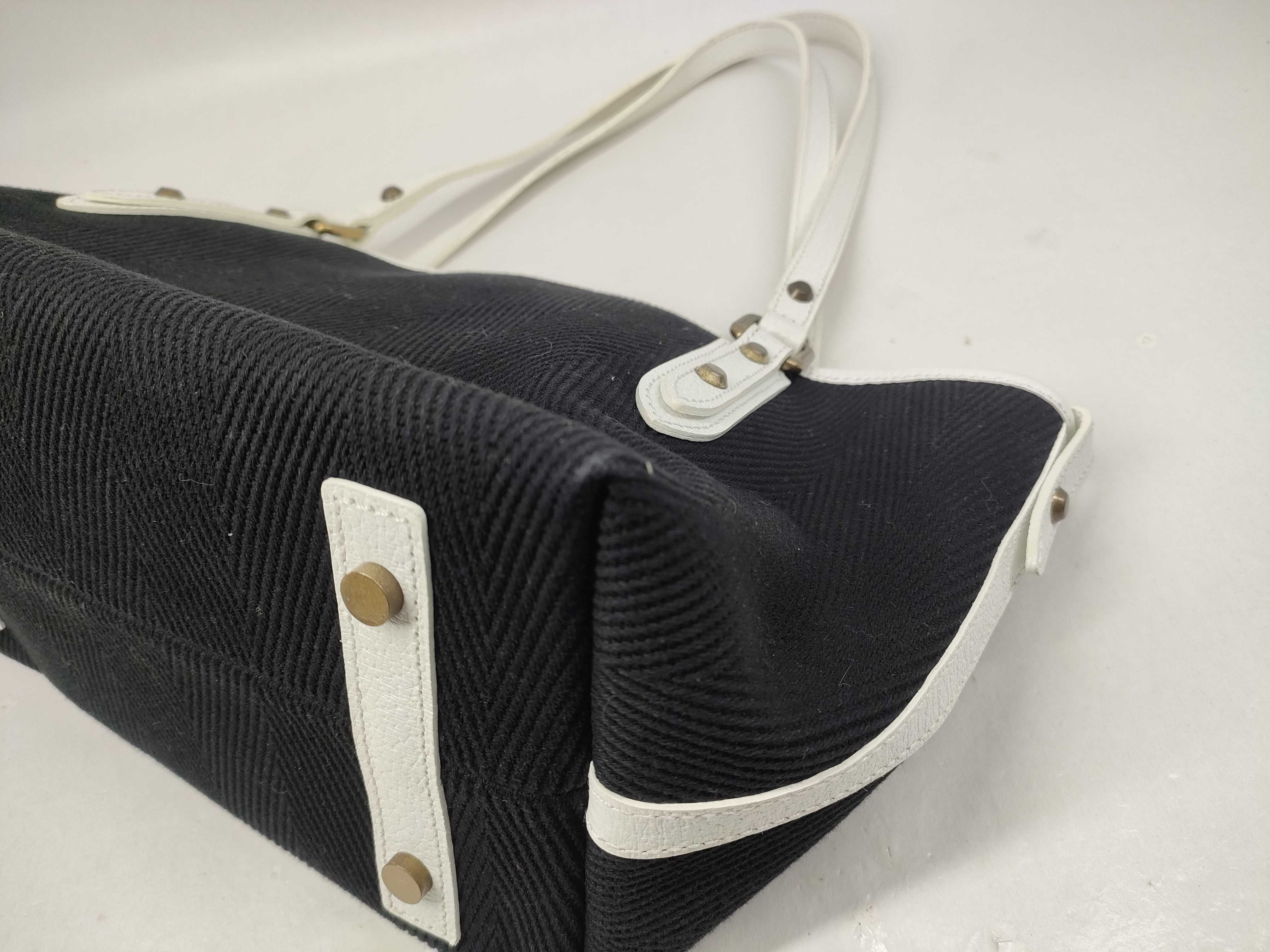 Blue Label Canvas Tote Bag, Black — view 6