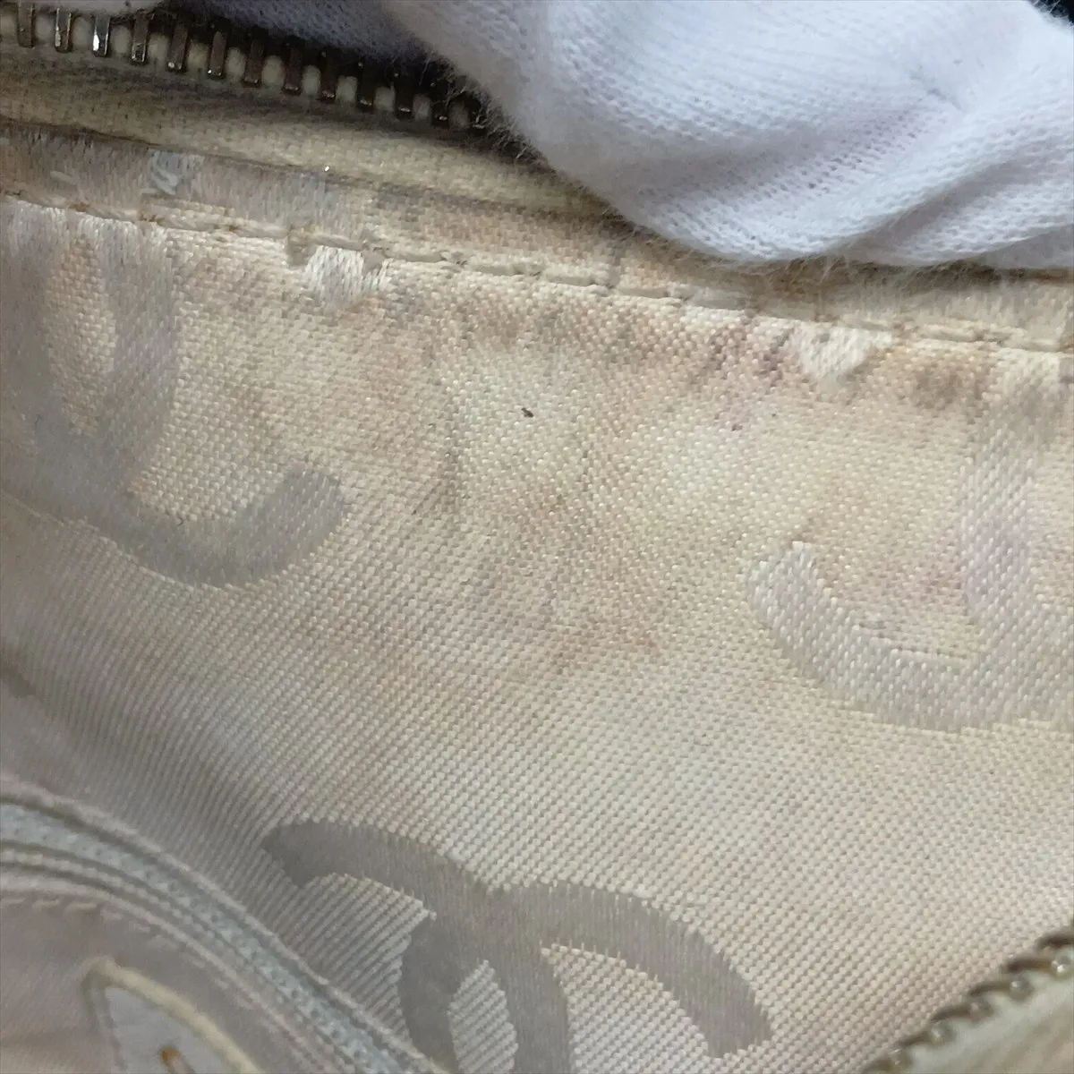 Coco Mark Leather Chain Shoulder Bag, White with Gold Hardware, 8904905, Series 8 — view 13