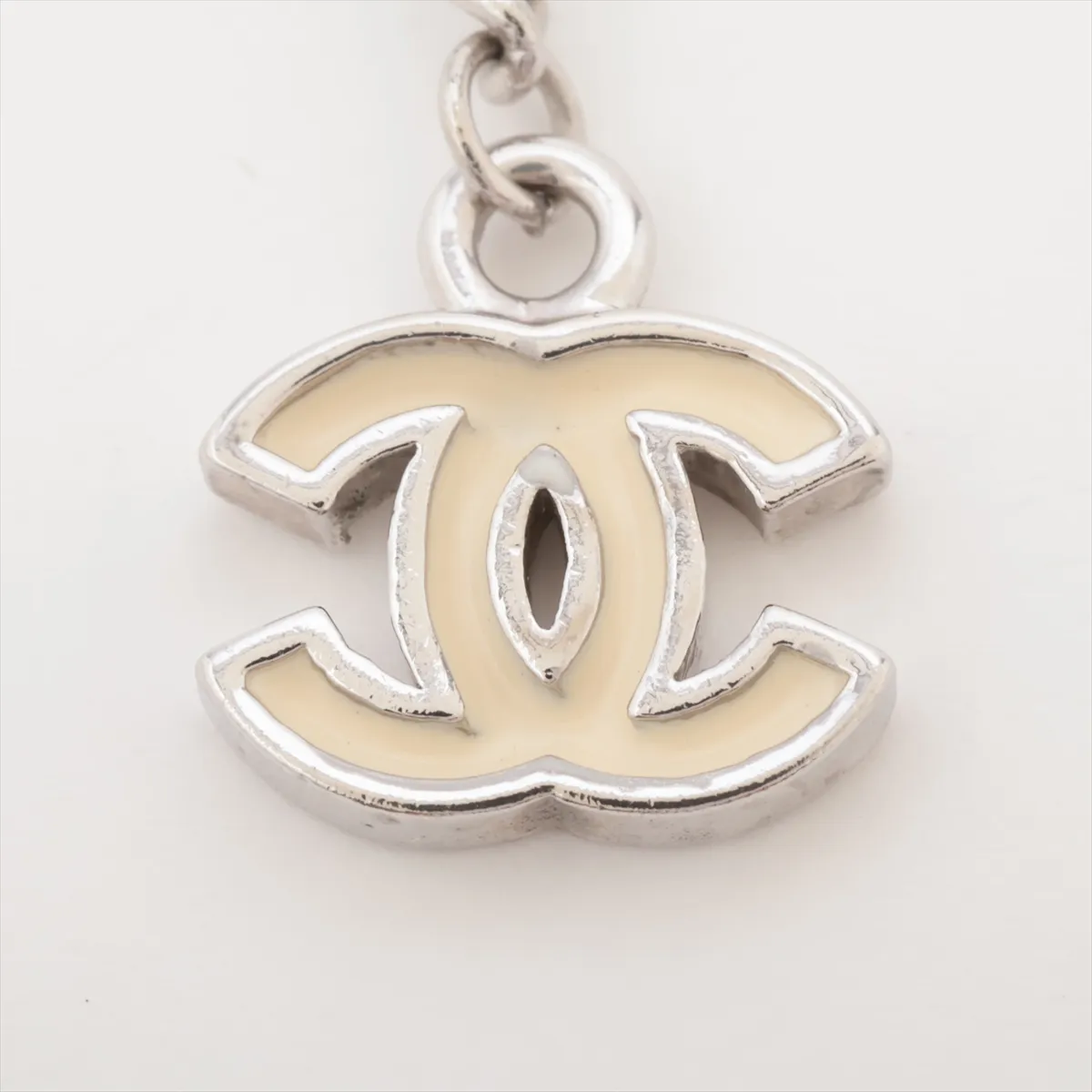 Coco Mark Camellia Earrings (Pair) Metal Ivory x Silver — view 5