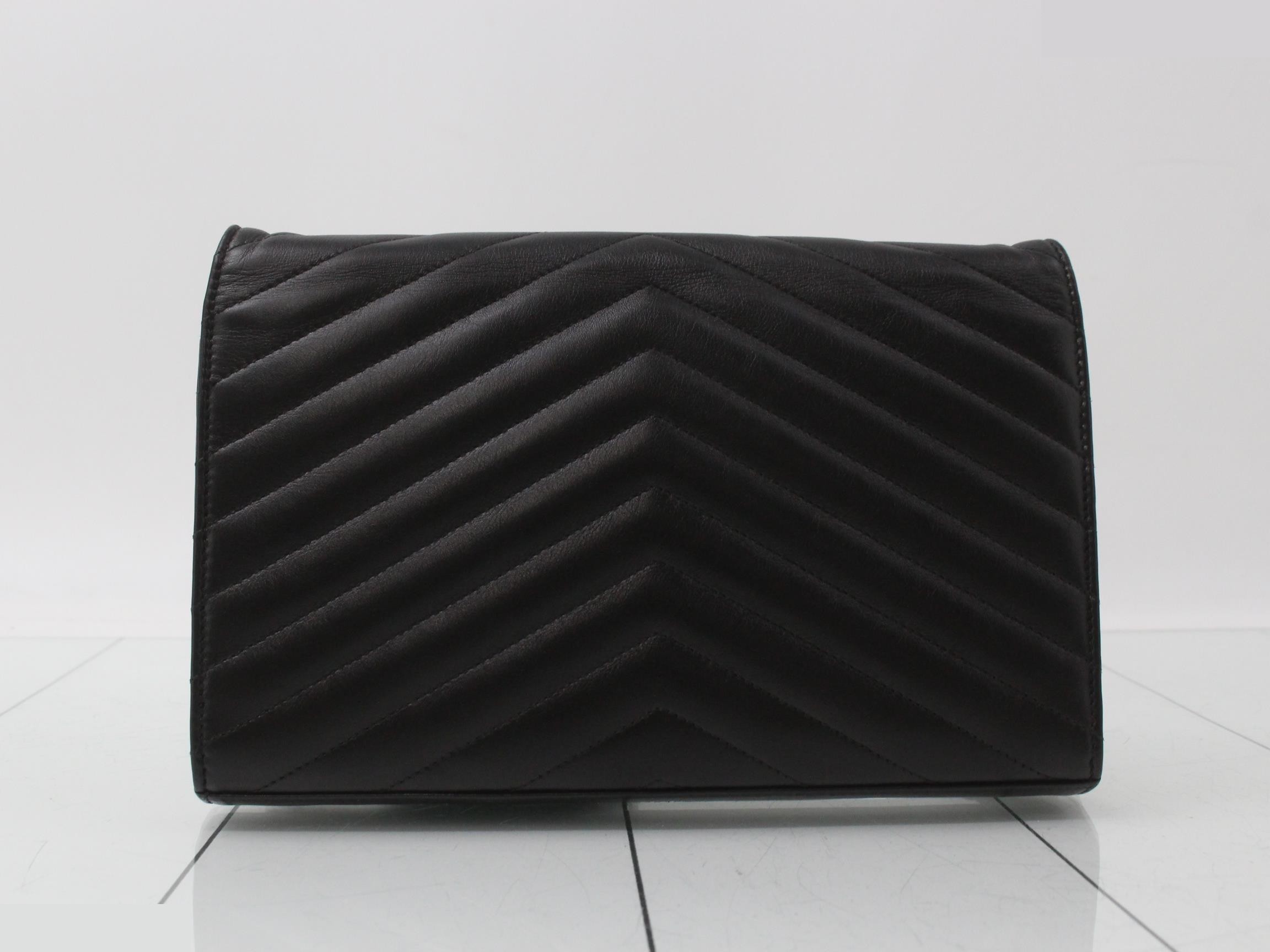 Leather Chain Wallet, Black — view 2