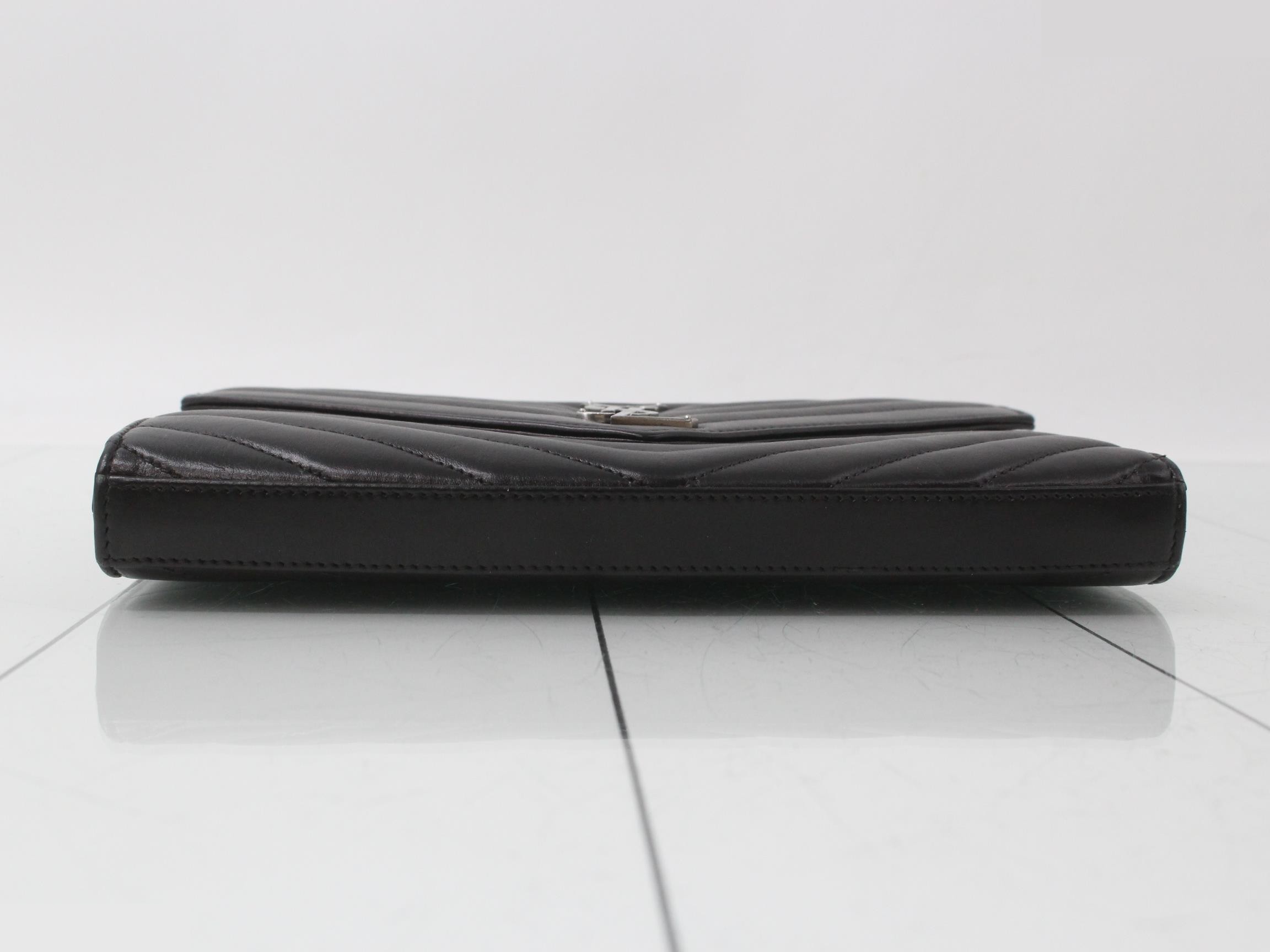 Leather Chain Wallet, Black — view 3