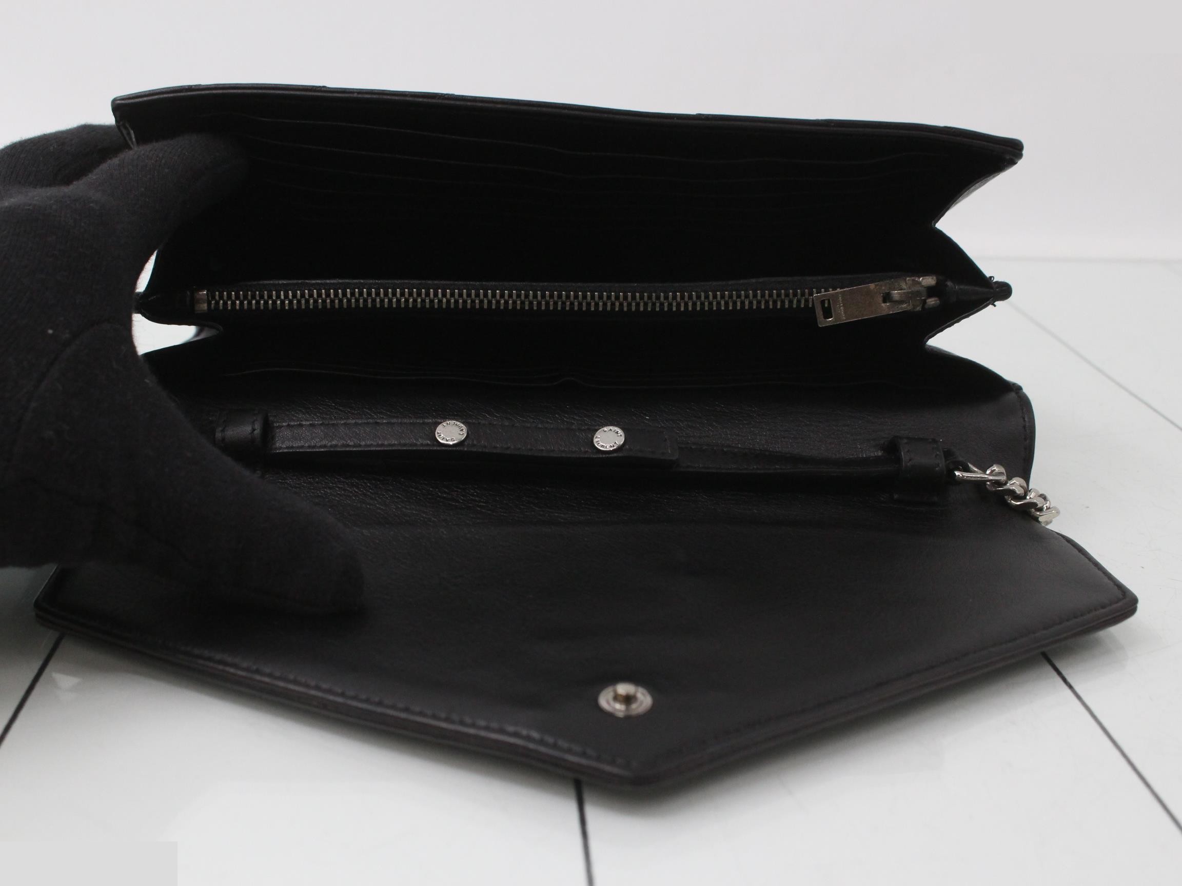 Leather Chain Wallet, Black — view 4