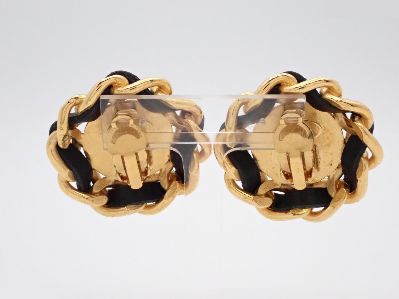 Coco Mark Chain Earrings, 93P, with Box — view 2