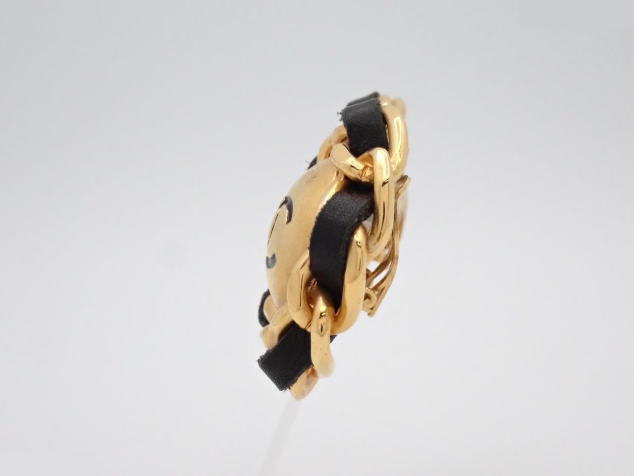 Coco Mark Chain Earrings, 93P, with Box — view 3