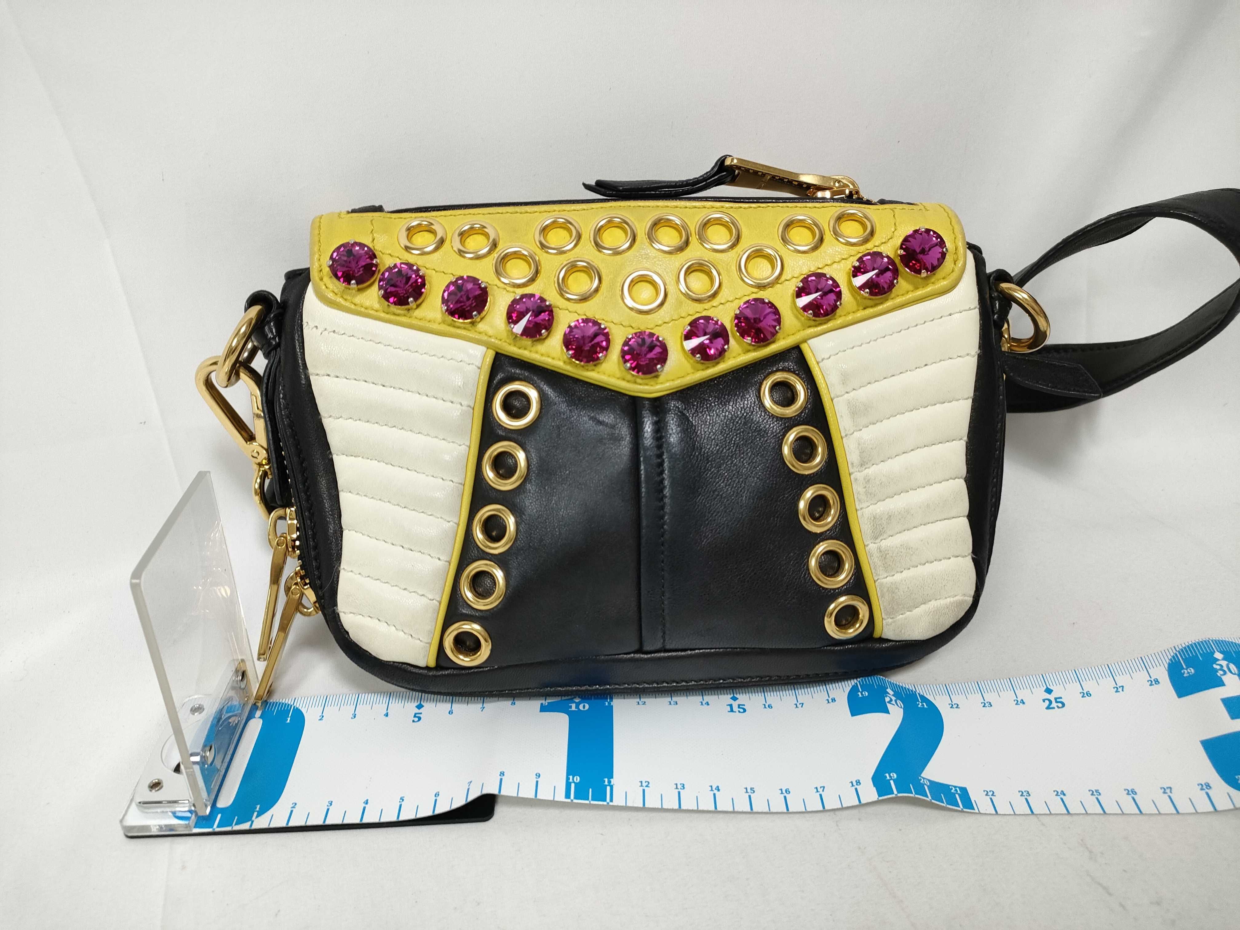 Biker Studded Bijou Leather Crochette Eyelet Shoulder Bag One Shoulder Bag — view 2