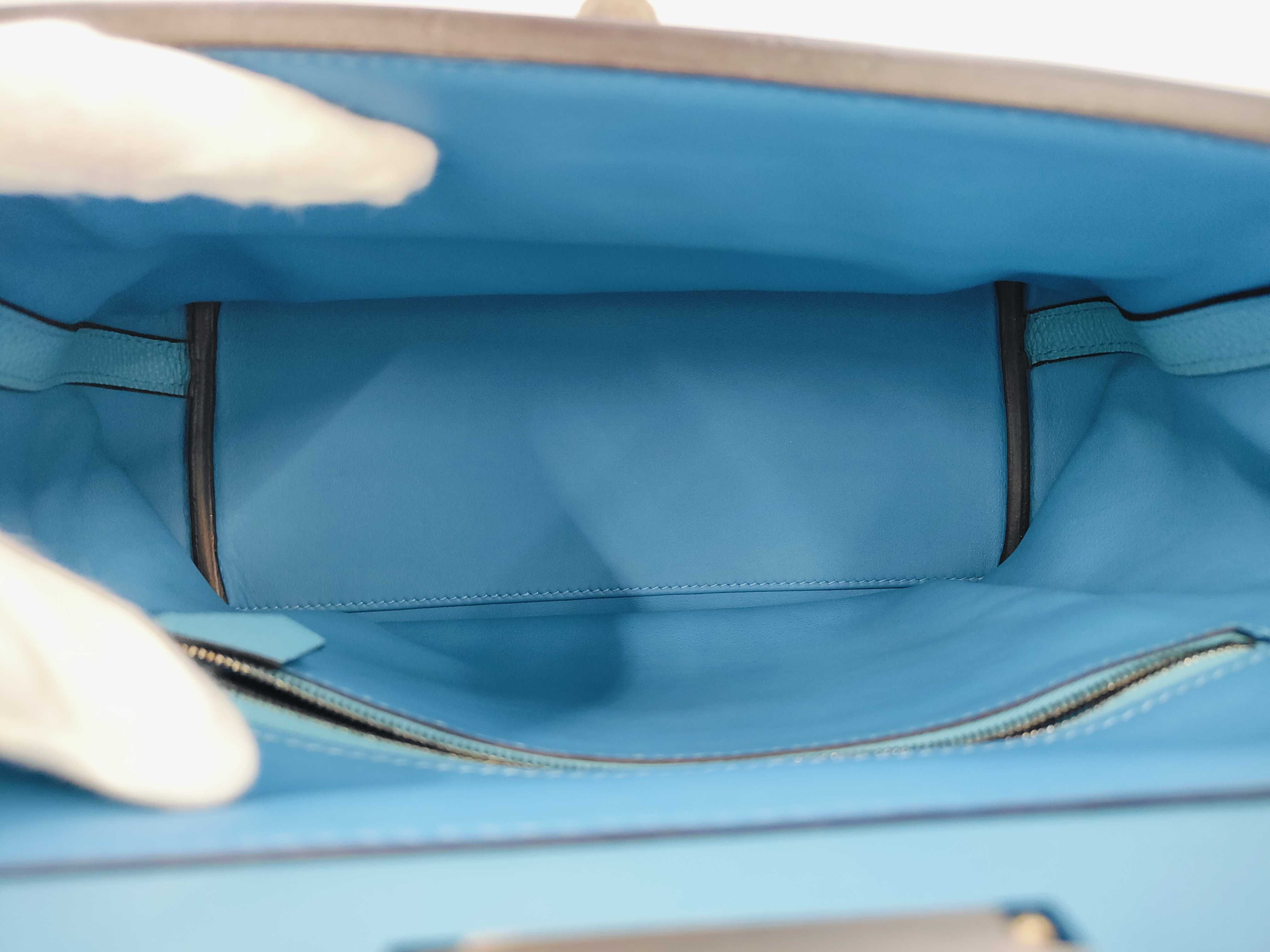 24/24 Leather 2-Way Handbag (D Stamp, Light Blue) — view 7