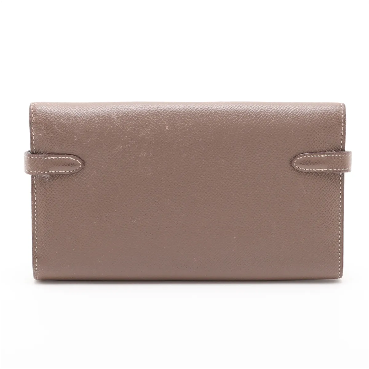Kelly Wallet, Veau Epsom Leather, Long Wallet, Etoupe, Silver Hardware, M: 2009, Hardware is loose. — view 2