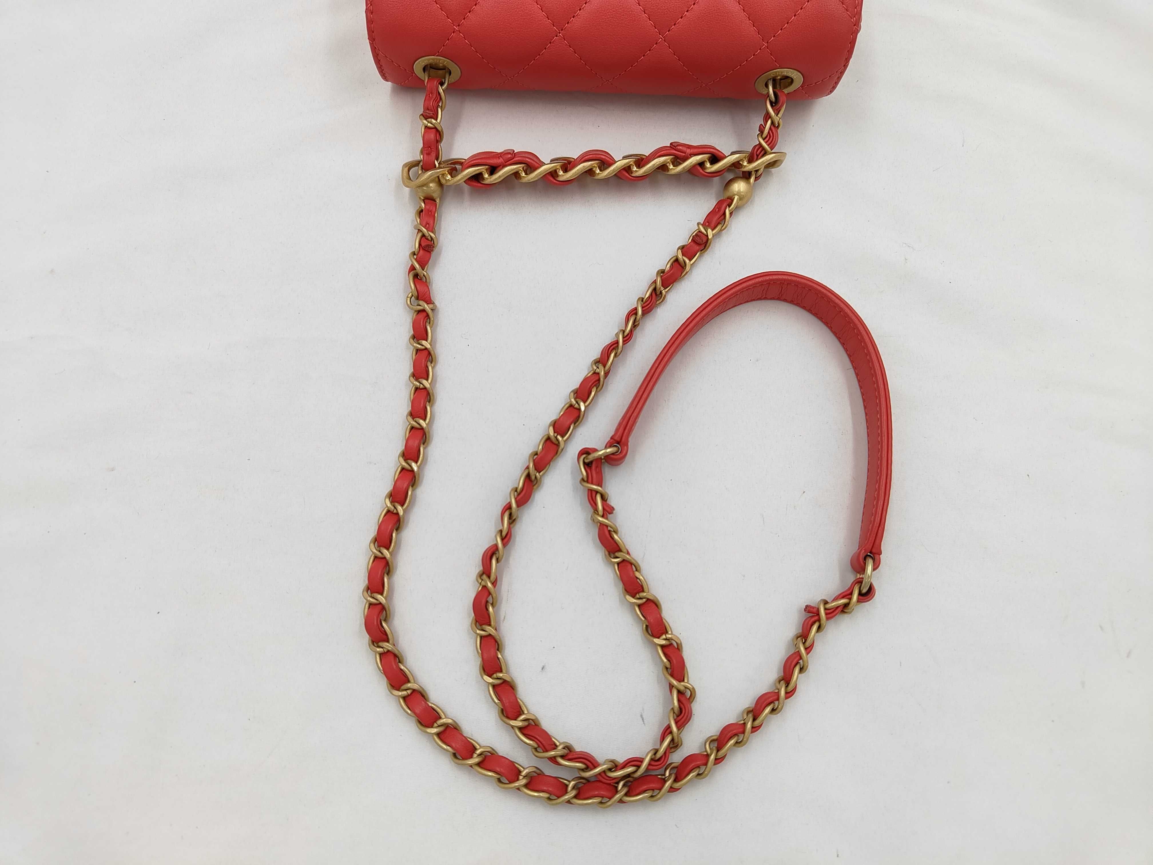 Mini Matelasse Lamb Red Shoulder Bag — view 3