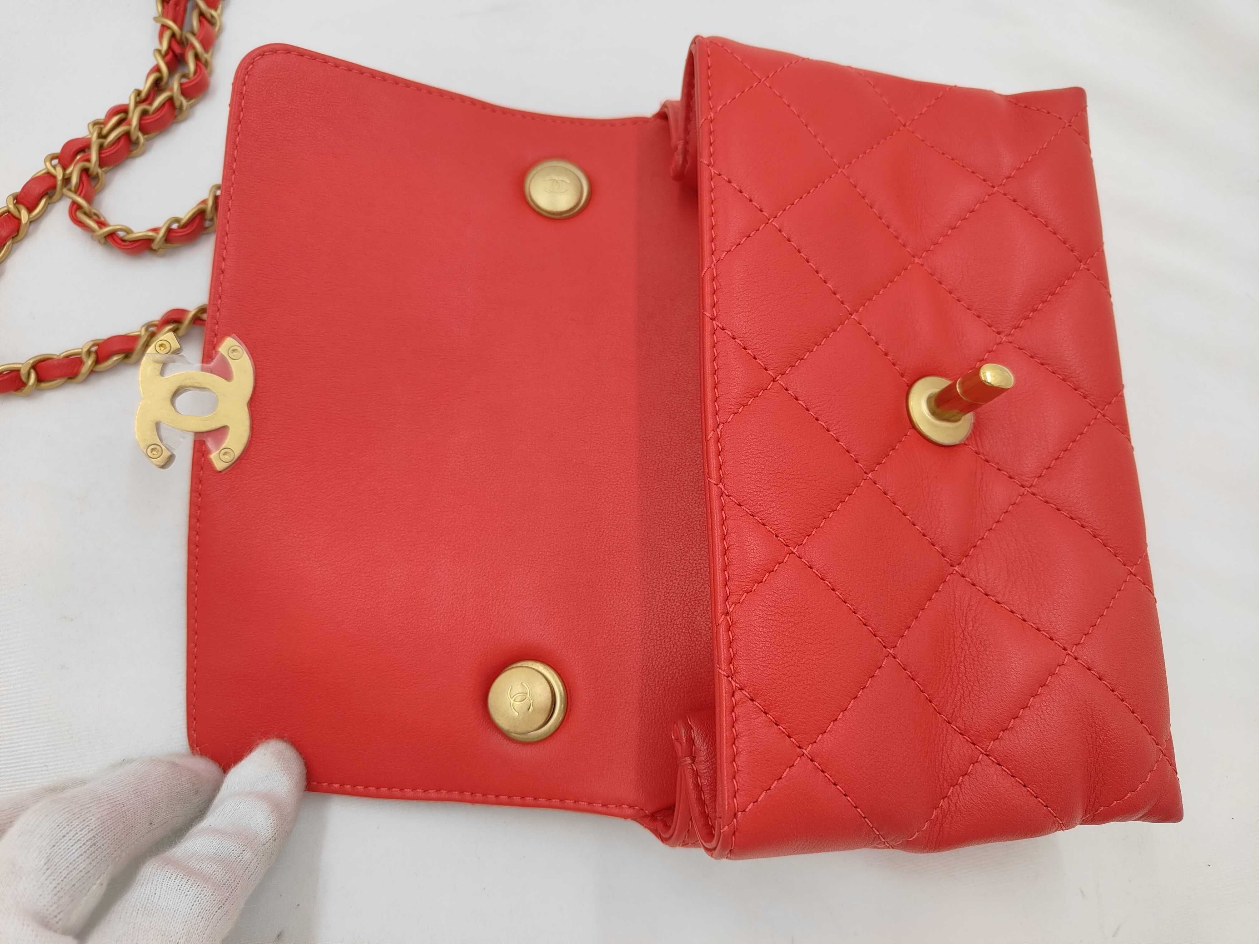 Mini Matelasse Lamb Red Shoulder Bag — view 8