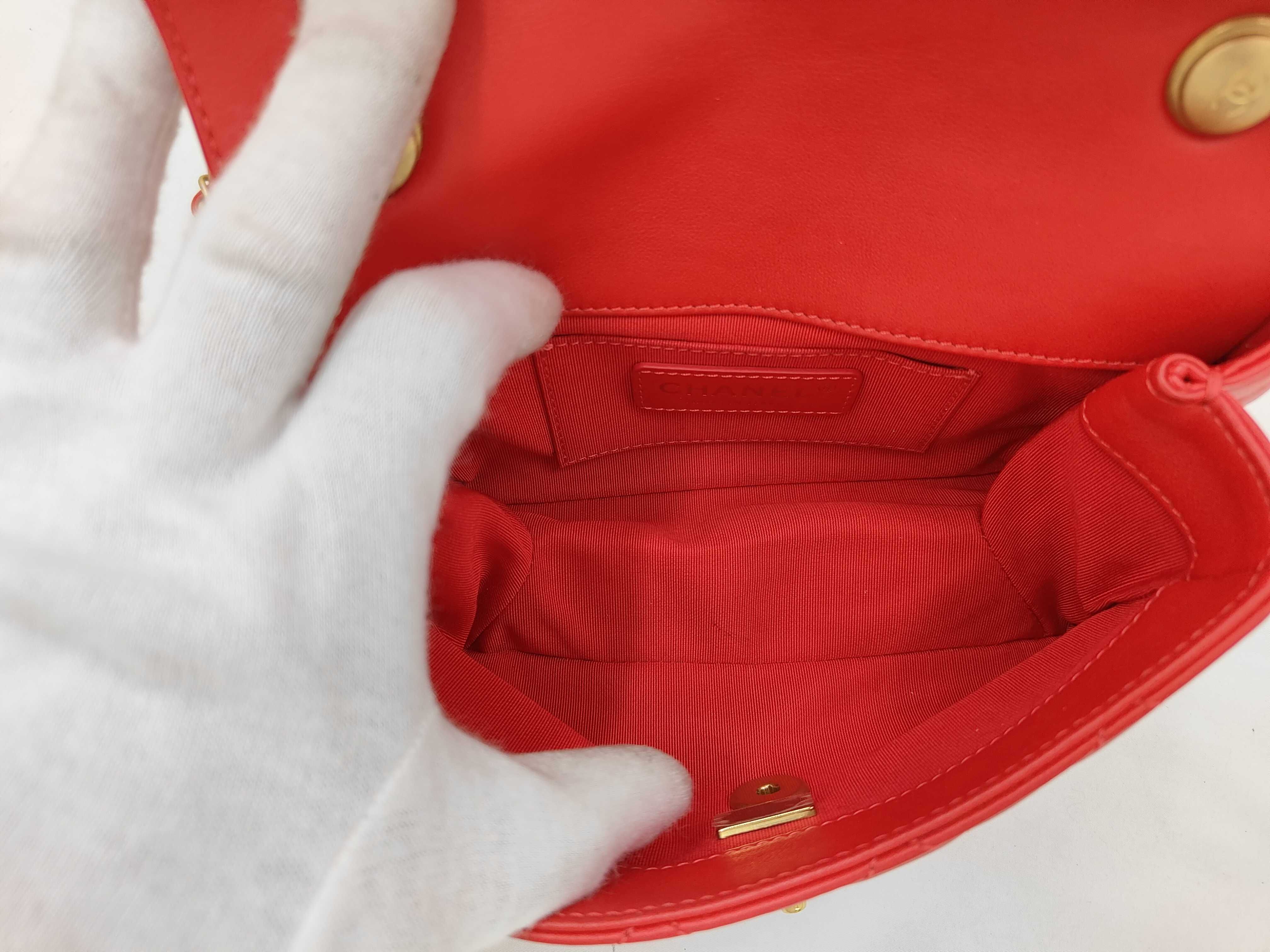 Mini Matelasse Lamb Red Shoulder Bag — view 10
