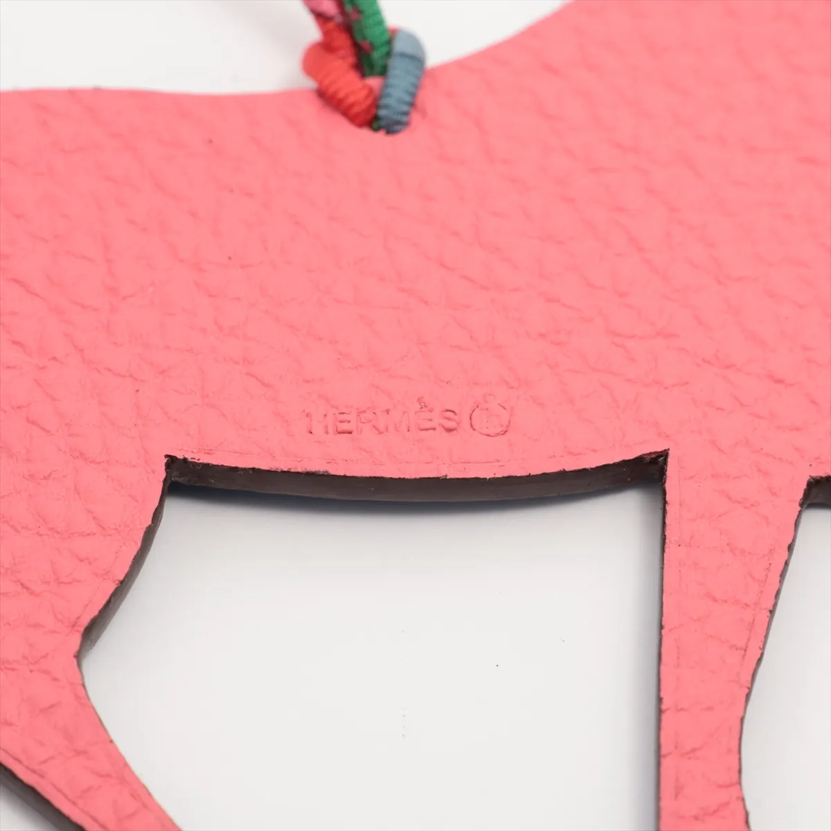 Petit Ash Charm Leather Pink x Blue Thread Warp Cheval — view 3