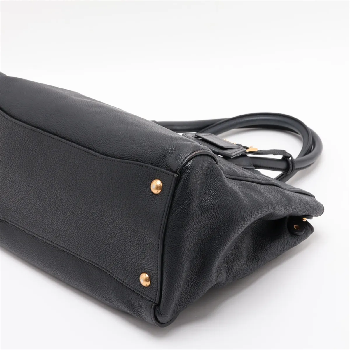 Vitello Grain BN2829 Leather 2-Way Handbag, Black — view 3