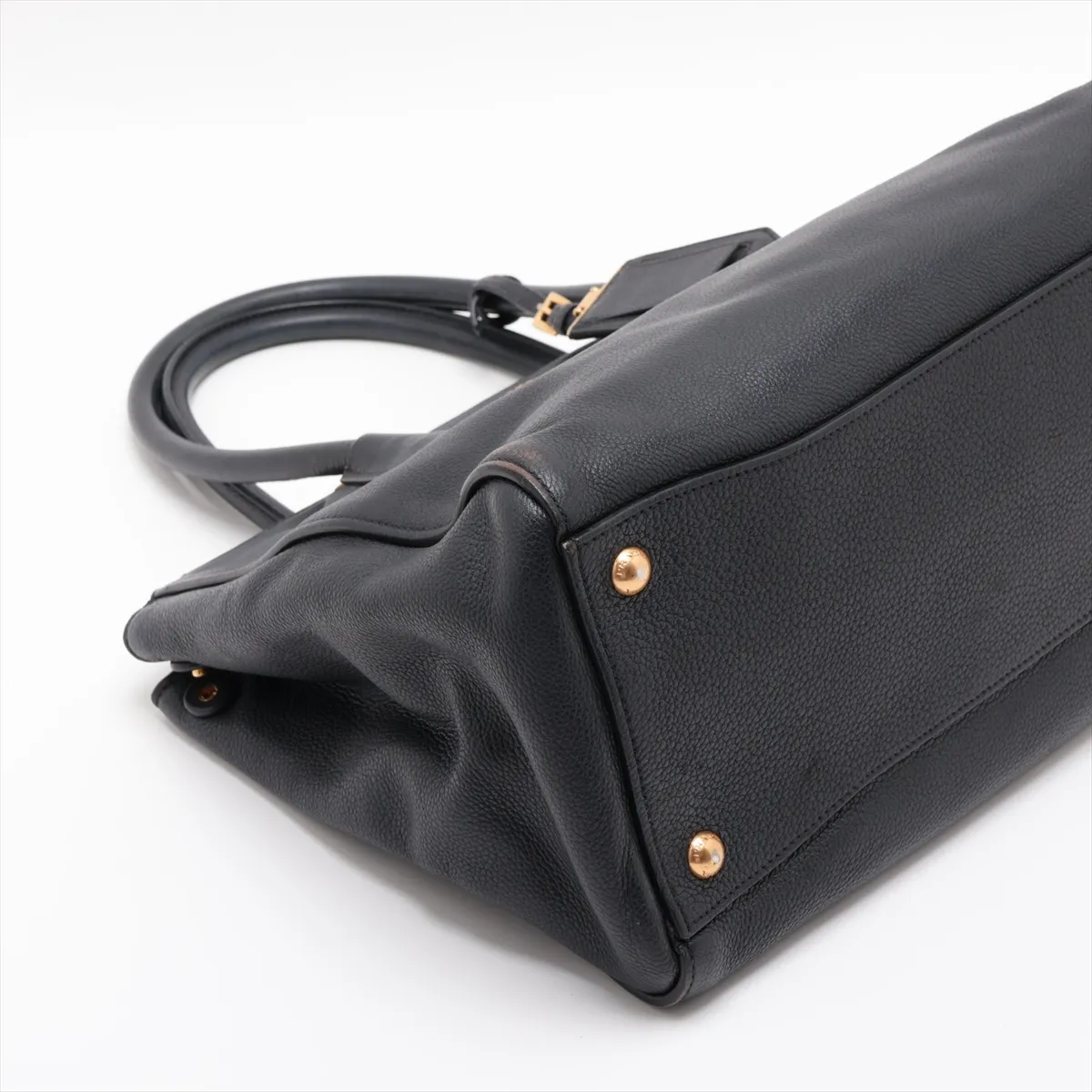 Vitello Grain BN2829 Leather 2-Way Handbag, Black — view 4