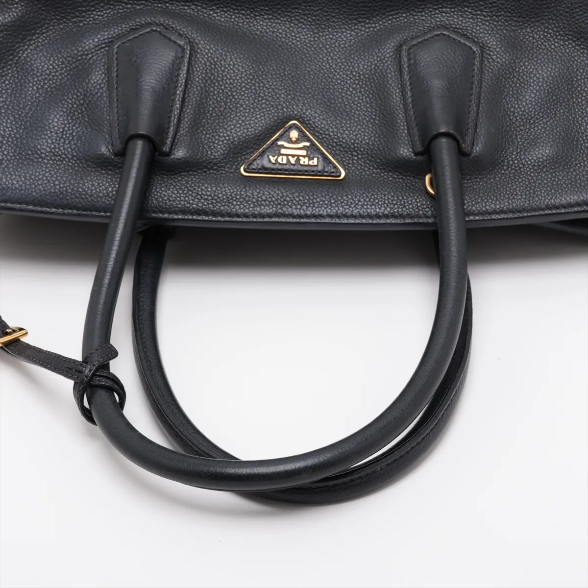 Vitello Grain BN2829 Leather 2-Way Handbag, Black — view 5