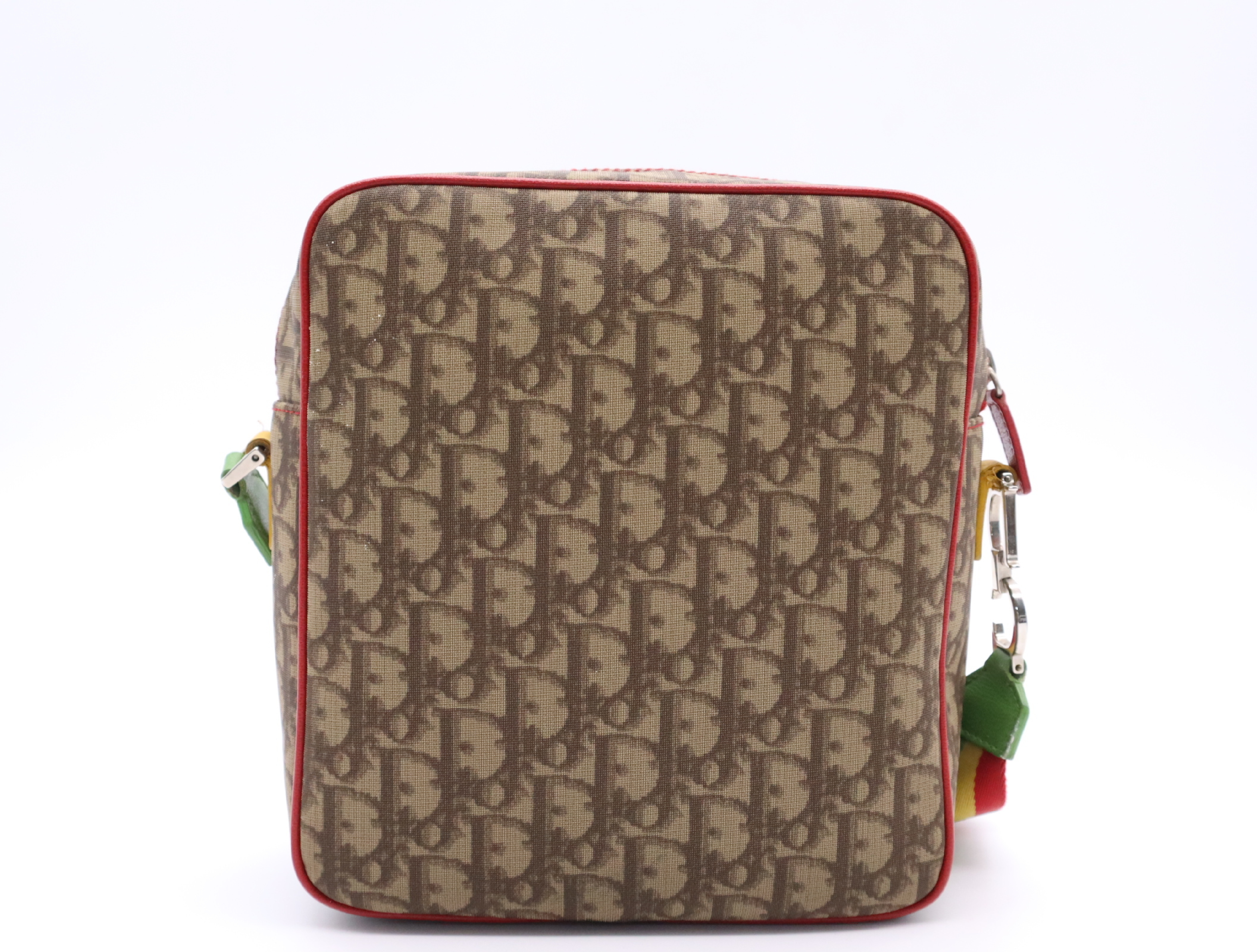 PVC x Leather Trotter Pattern Shoulder Bag, Beige, Silver Hardware — view 2