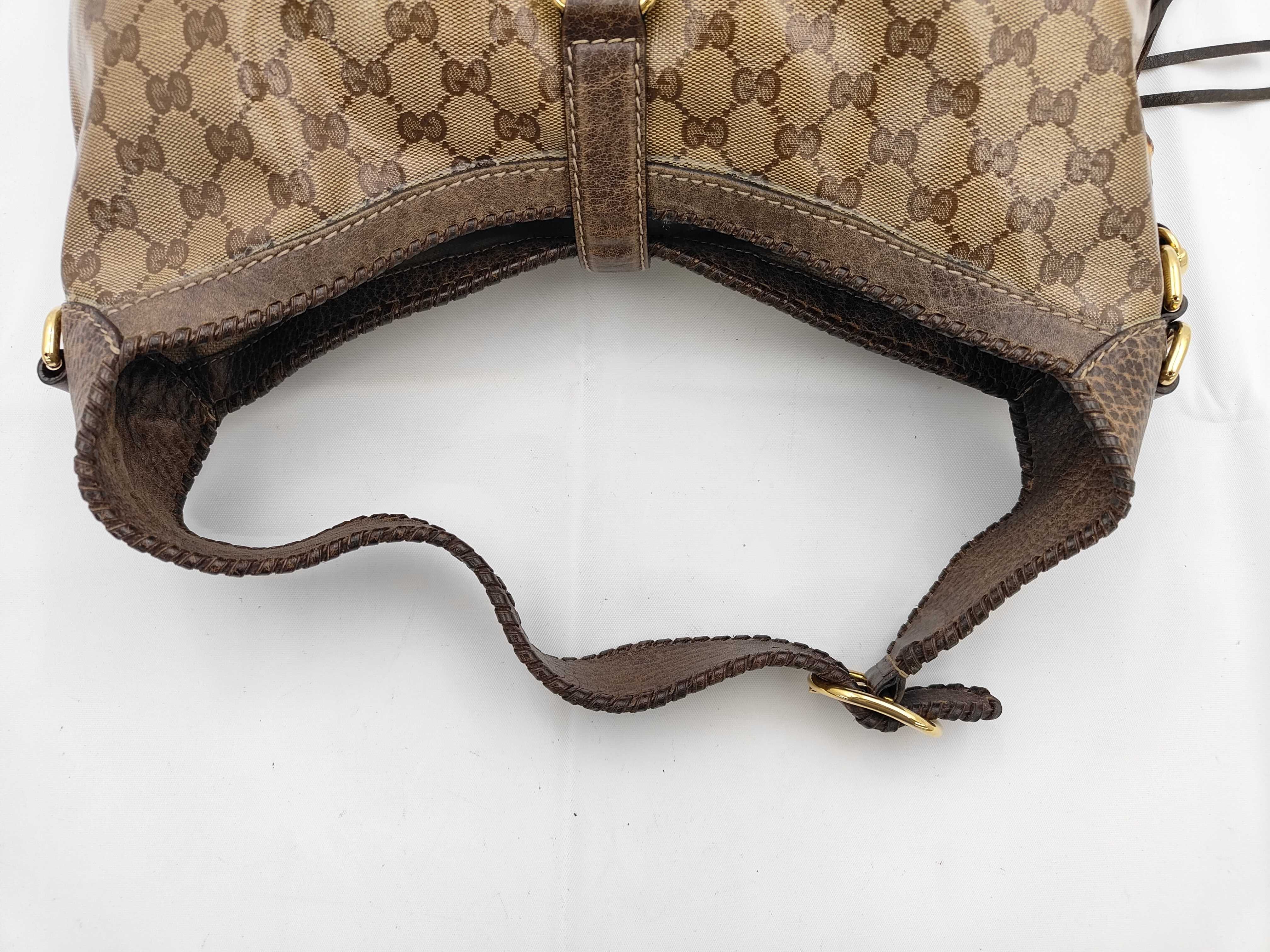 GG Brown Crystal Leather GG Monogram Jackie Bamboo Tassel Bag with Long Strap Shoulder Bag — view 3