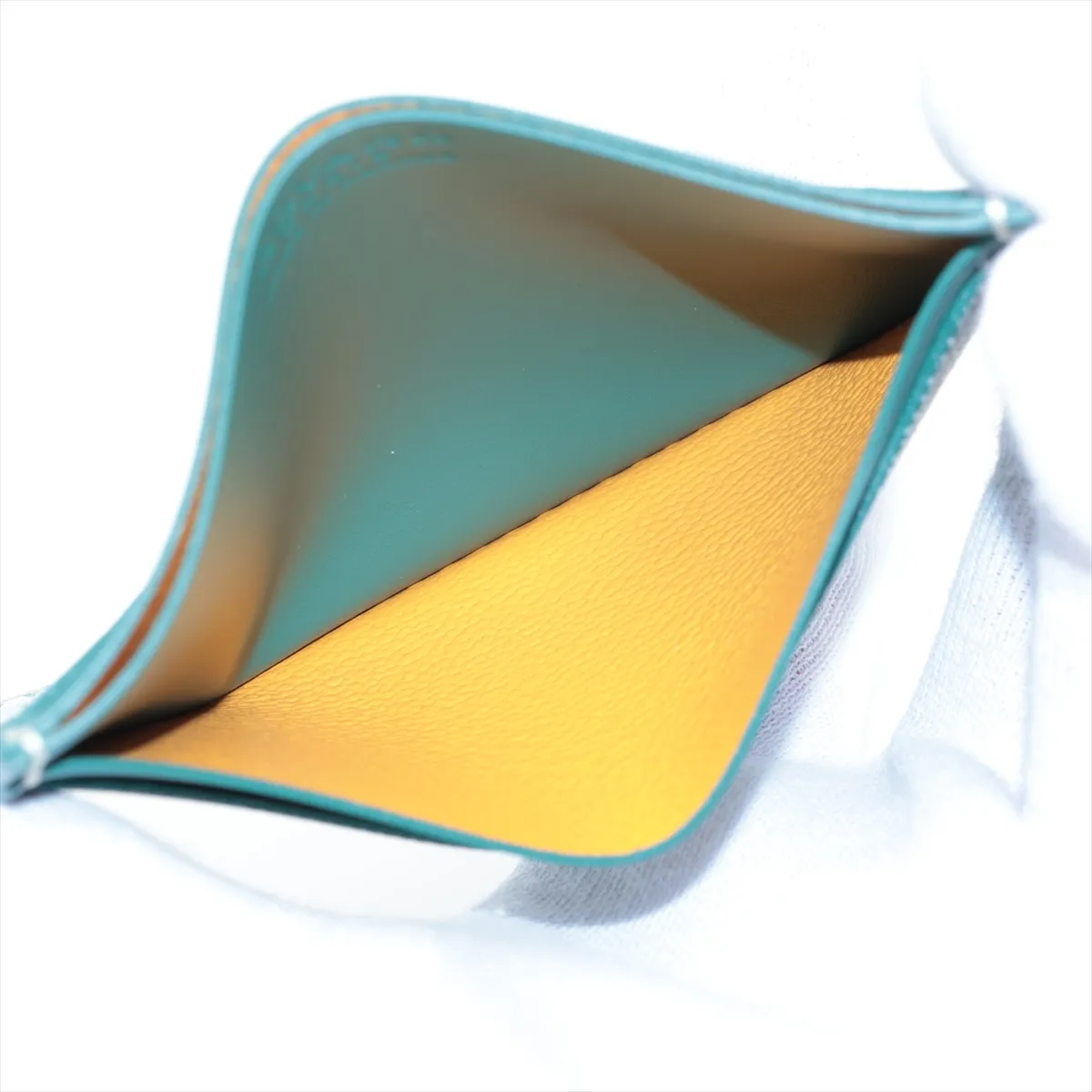 Herringbone Saint-Sulpice PVC x Leather Card Case Green — view 6
