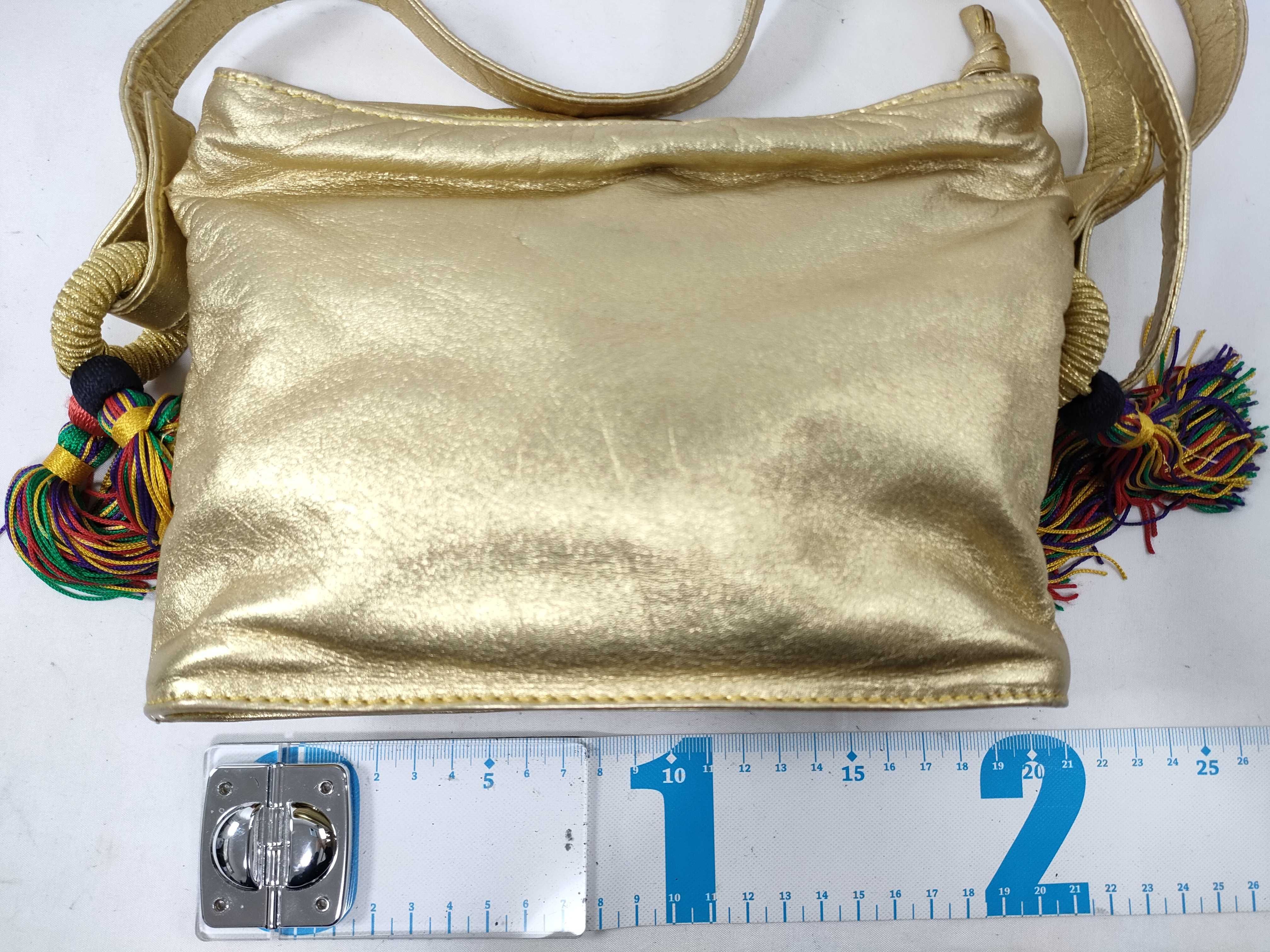 Anagram Leather Shoulder Bag Gold — view 2
