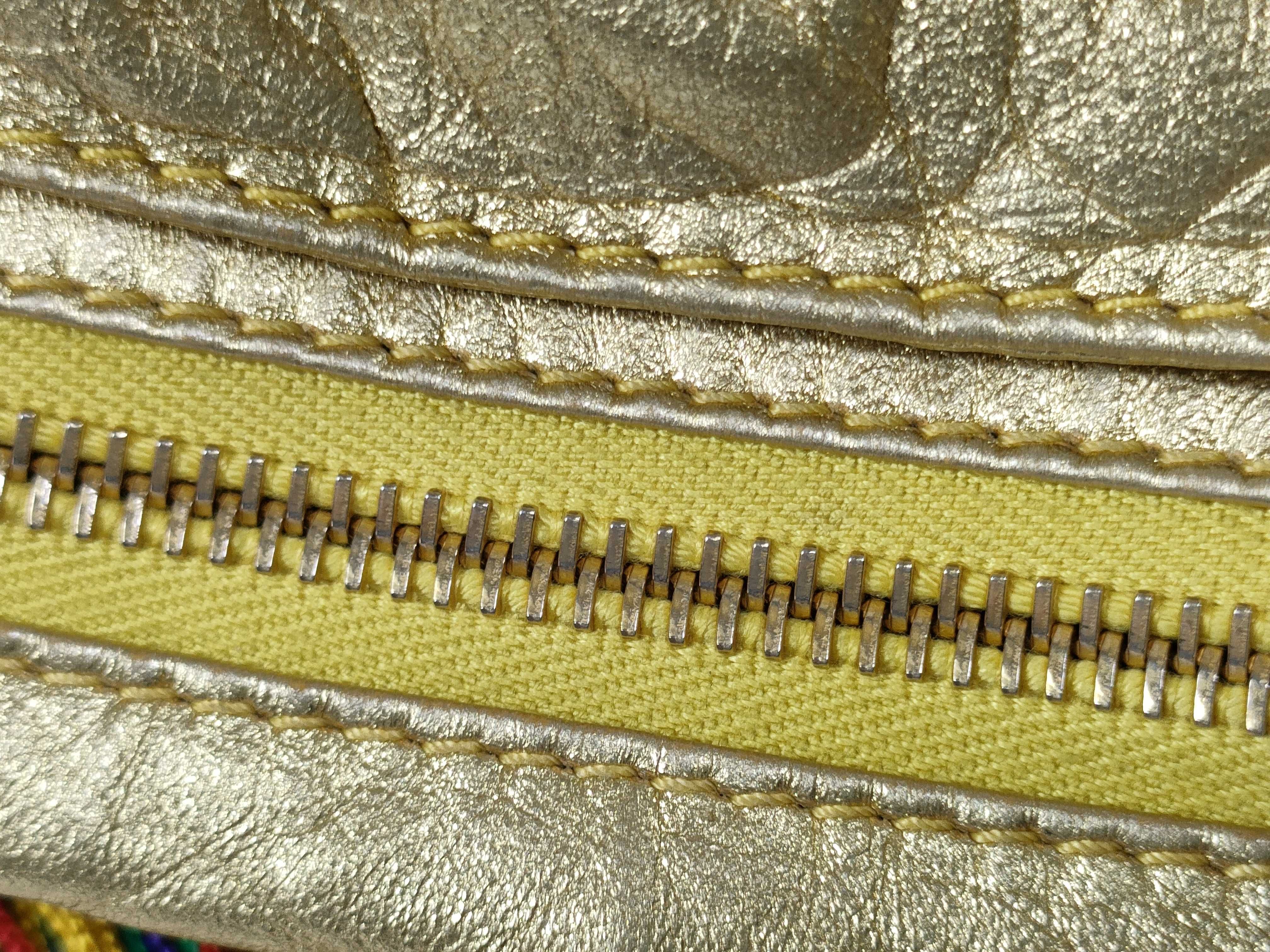 Anagram Leather Shoulder Bag Gold — view 8