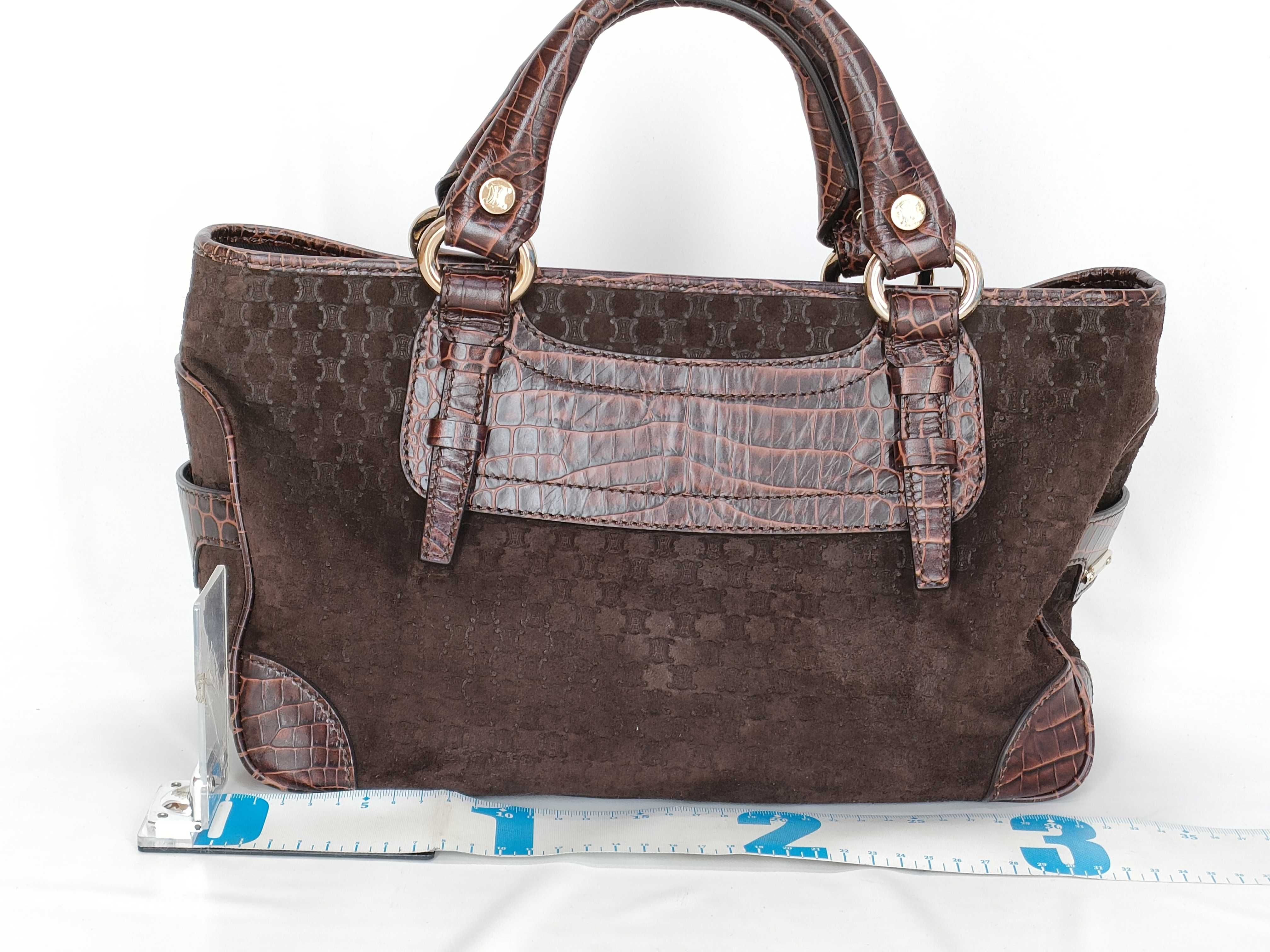 Boogie Macadam Crocodile Embossed Handbag — view 2
